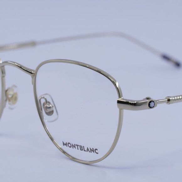 Montblanc Montblanc MB0111O 002 Eyeglasses Gold 49mm Aviator Frame Size ONE SIZE - 4 Thumbnail