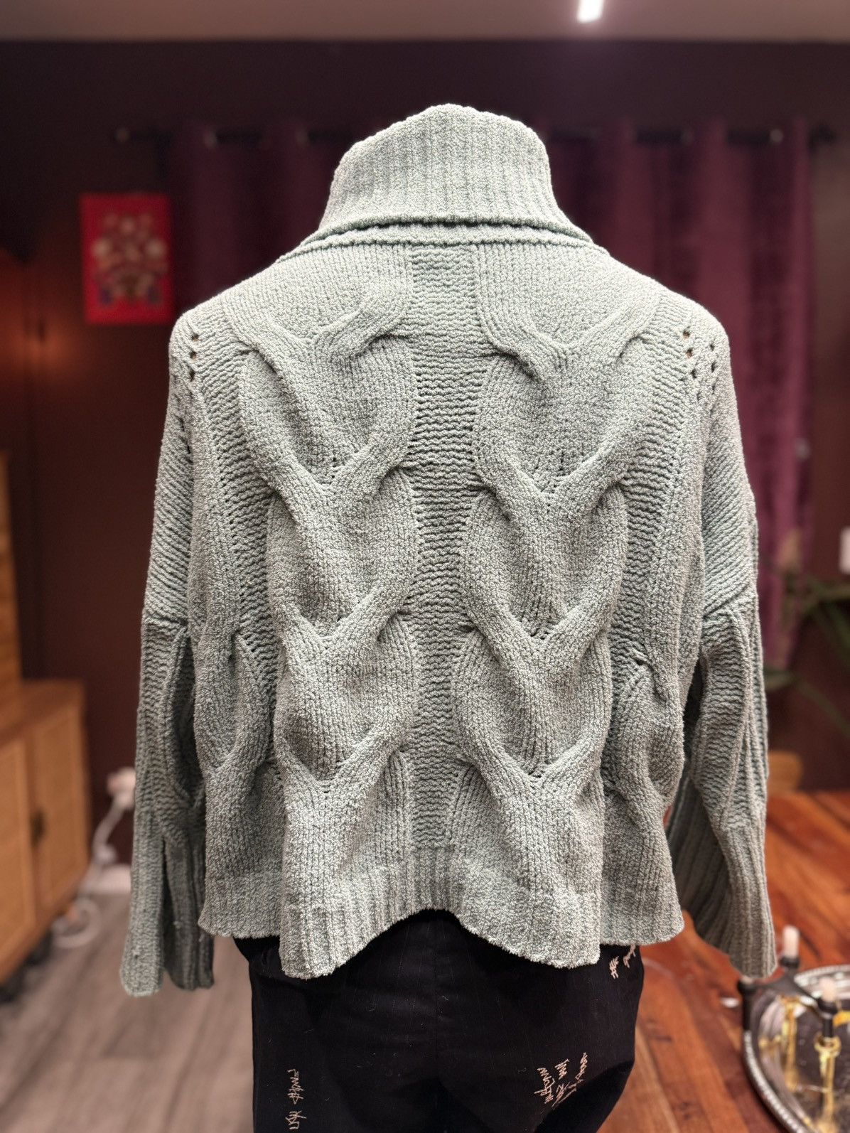 Other Chunky Cable Knit Turtleneck Sweater – Sage Green Size M / US 6-8 / IT 42-44 - 7 Thumbnail