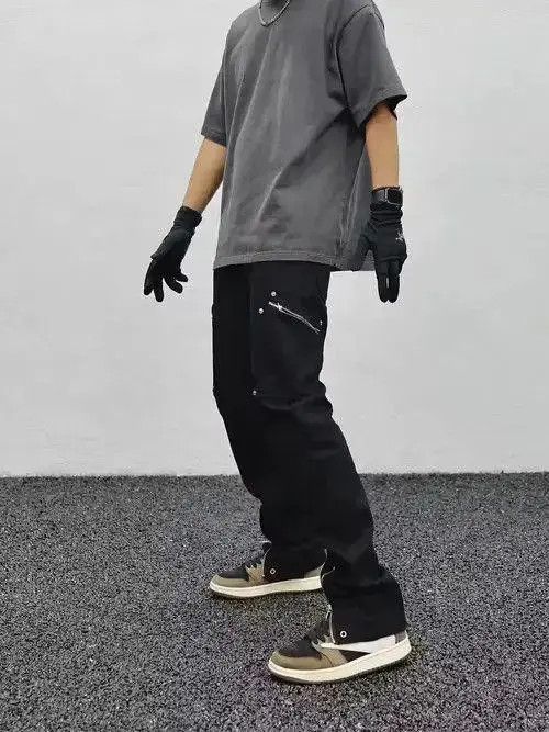 Jean Black Cargo Zipper Pants Size US 32 / EU 48 - 3 Thumbnail