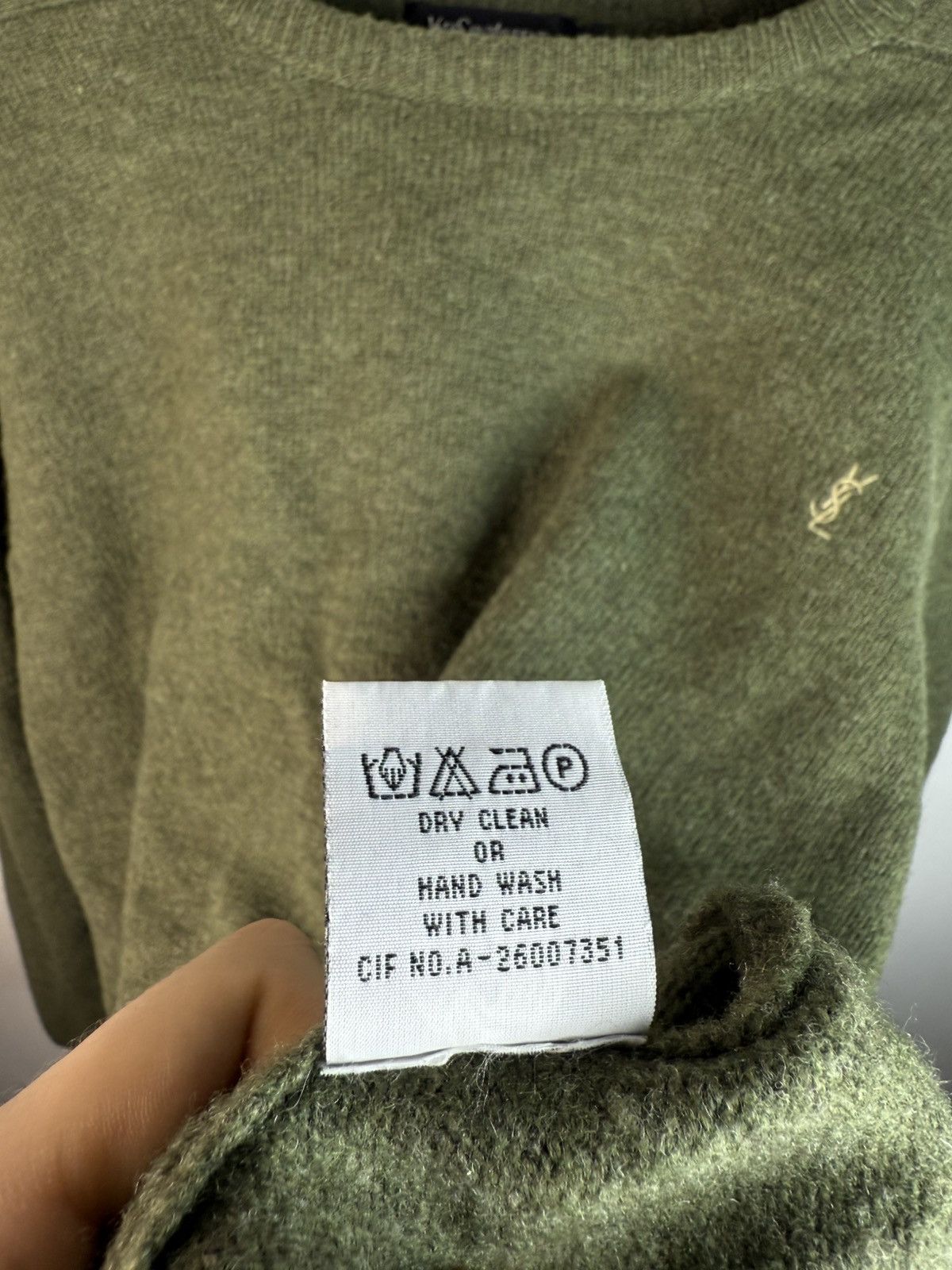 Yves Saint Laurent 90s Wool YSL Sweater Green Soft knitted YSL Sweatshirt Size US XL / EU 56 / 4 - 6 Thumbnail