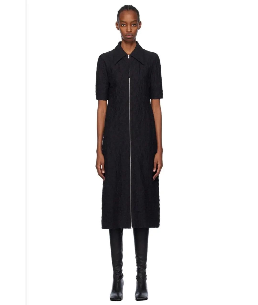 Jil Sander o1y0925 Midi Dress in Black Size XS / US 0-2 / IT 36-38 - 2 Thumbnail