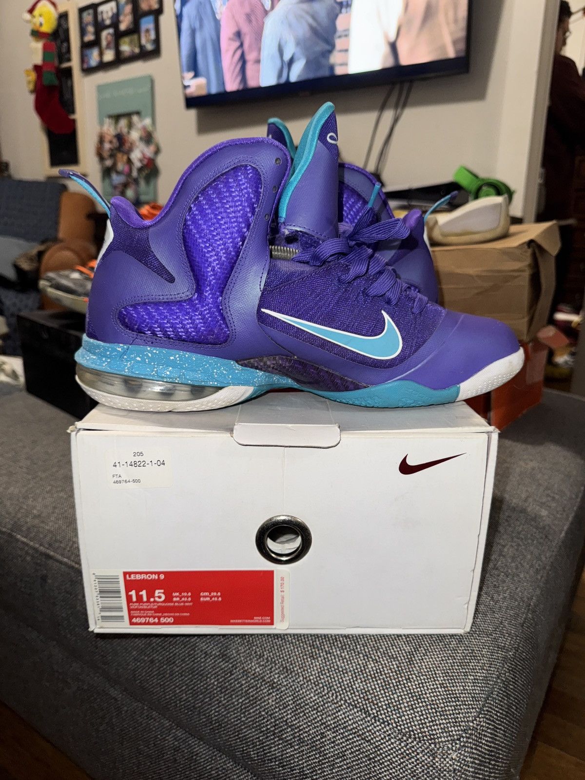 Nike Nike LeBron 9 Summit Lake Hornets Size US 11.5 / EU 44-45 - 6 Thumbnail
