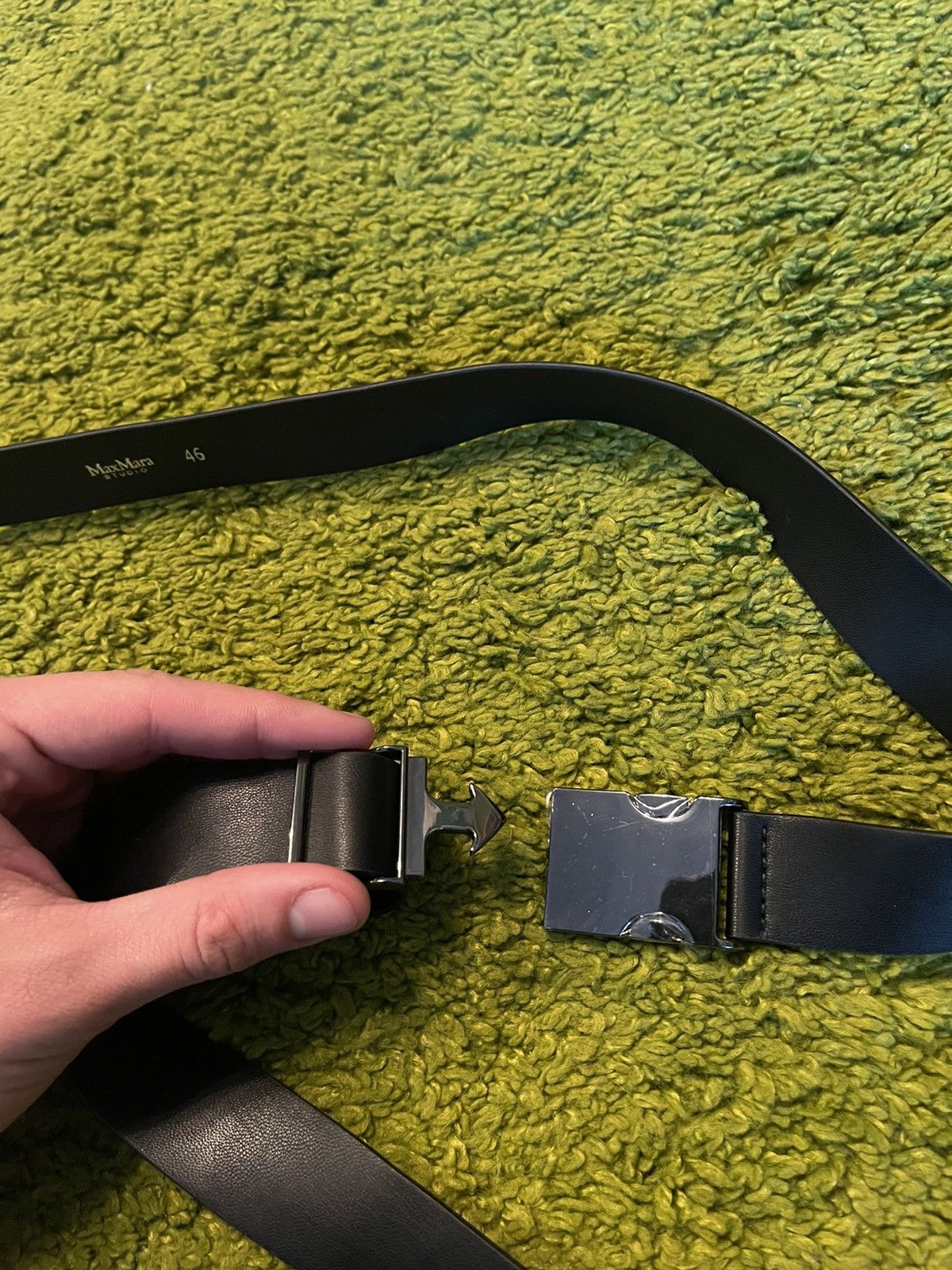 Max Mara Max Mara Studio real soft leather fastex long belt black Size ONE SIZE - 12 Thumbnail