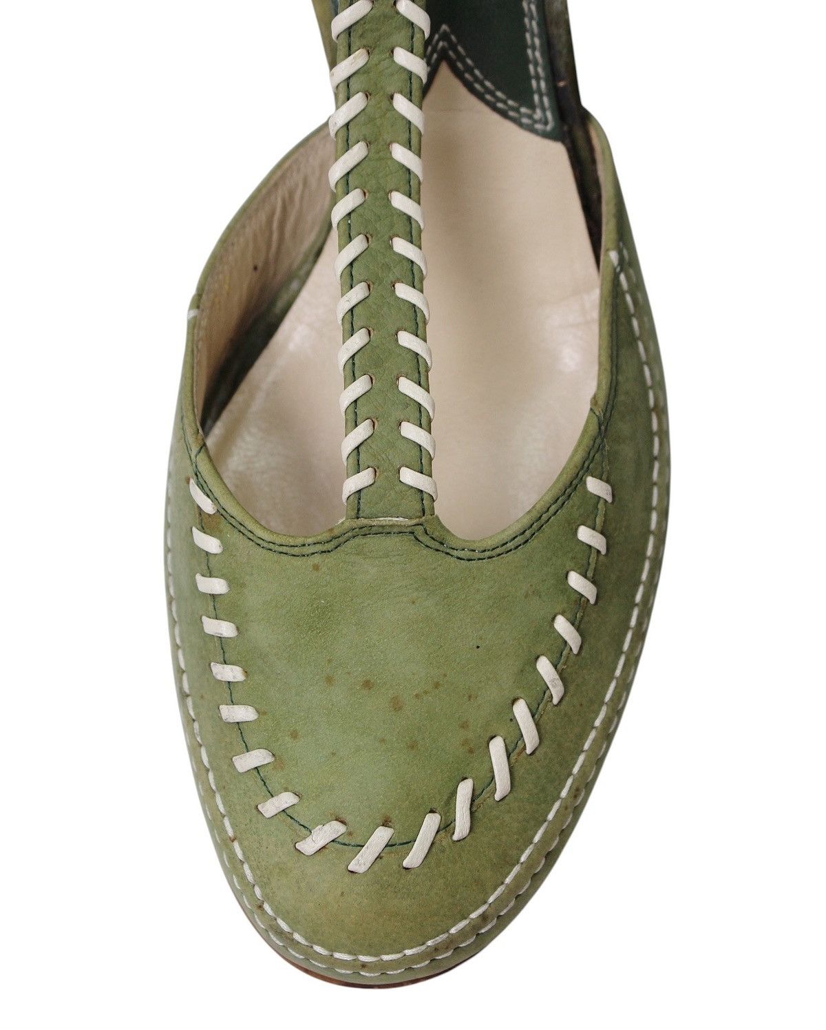 Vivienne Westwood 2000S VIVIENNE WESTWOOD ACQUIS SOLES GREEN STITCH HEELS Size US 6 / IT 36 - 9 Thumbnail