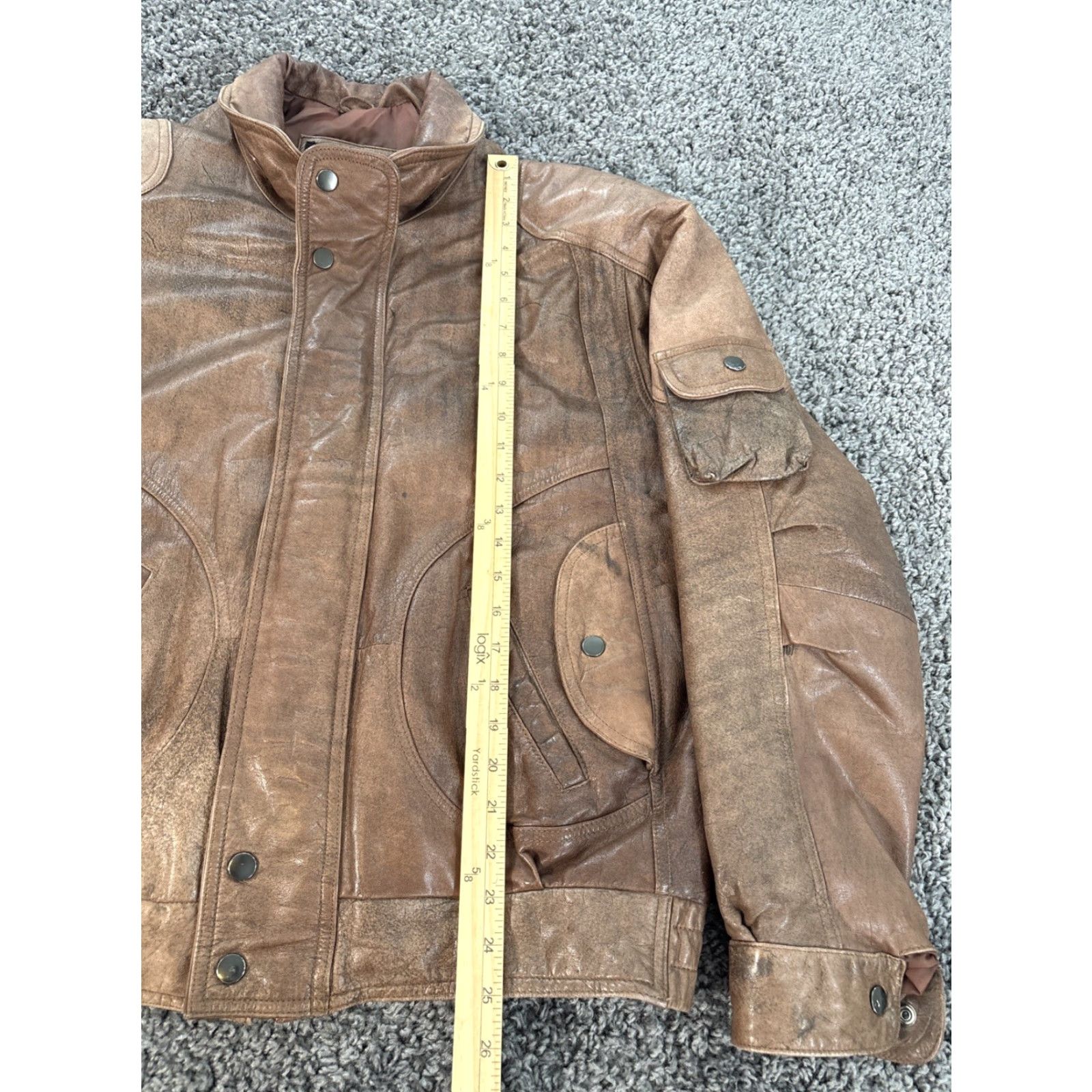 Vintage VINTAGE Reed Sportswear Leather Jacket Men's Bomber Size M/L Brown Full Zip Jacket Size US M / EU 48-50 / 2 - 2 Thumbnail
