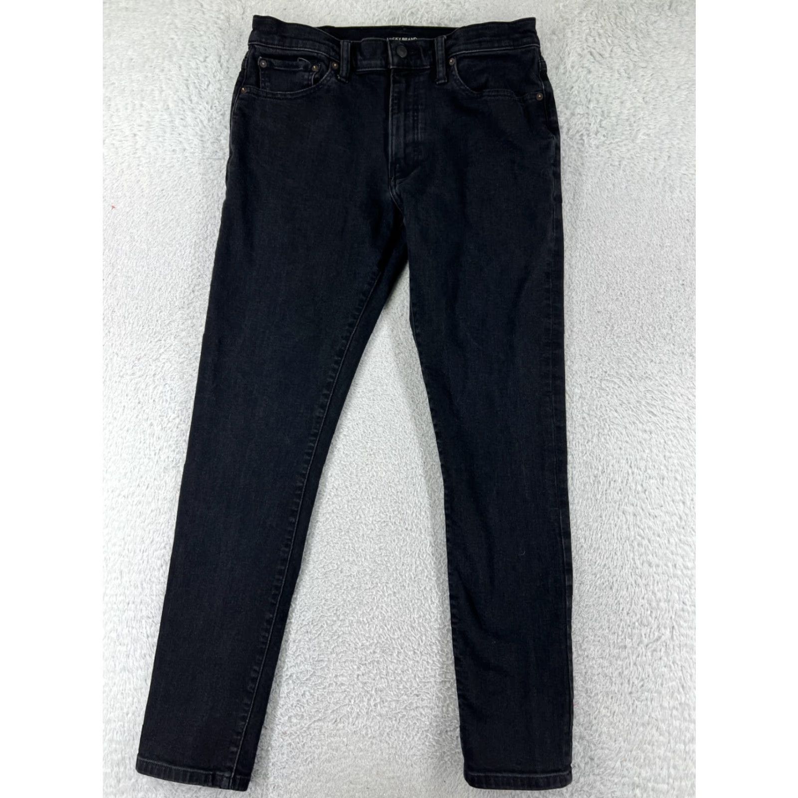 Lucky Brand Lucky Brand Jeans Mens 31 Black Denim Skinny Cotton Blend Stretch Taper Jeans Mens Black Skinny 31 5-Pocket Denim Fit Regular Casual 90s? Size US 31 - 2 Thumbnail