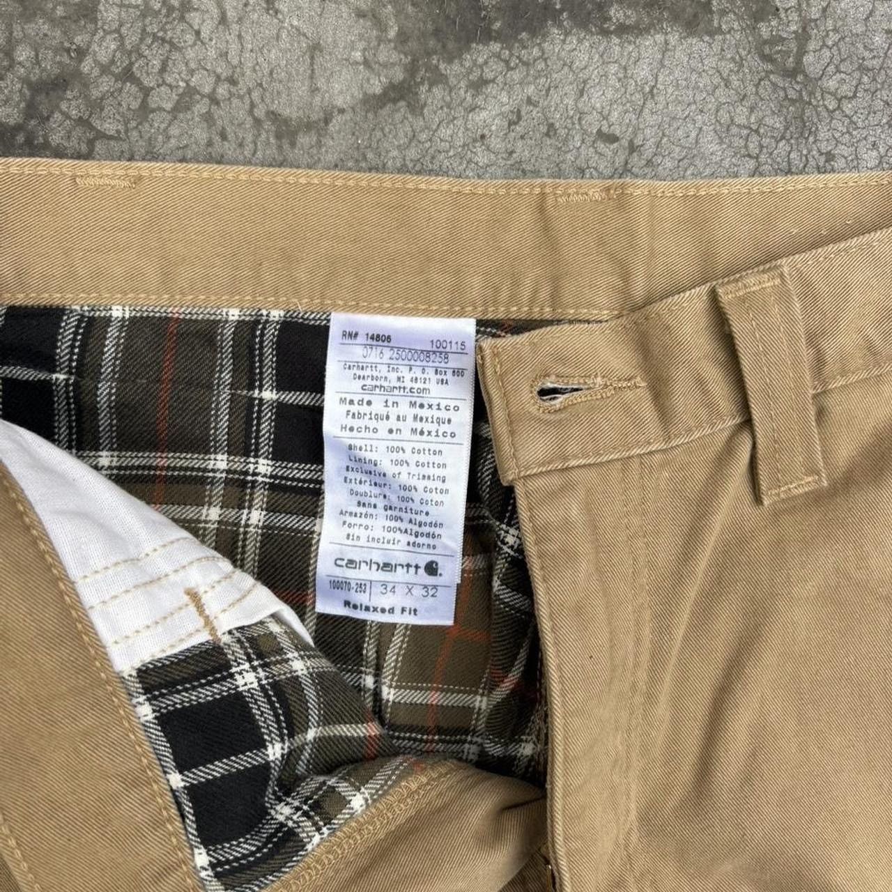 Carhartt Carhartt Khaki Flannel Lined Fit Carpenter Work Pants Size US 34 / EU 50 - 3 Thumbnail