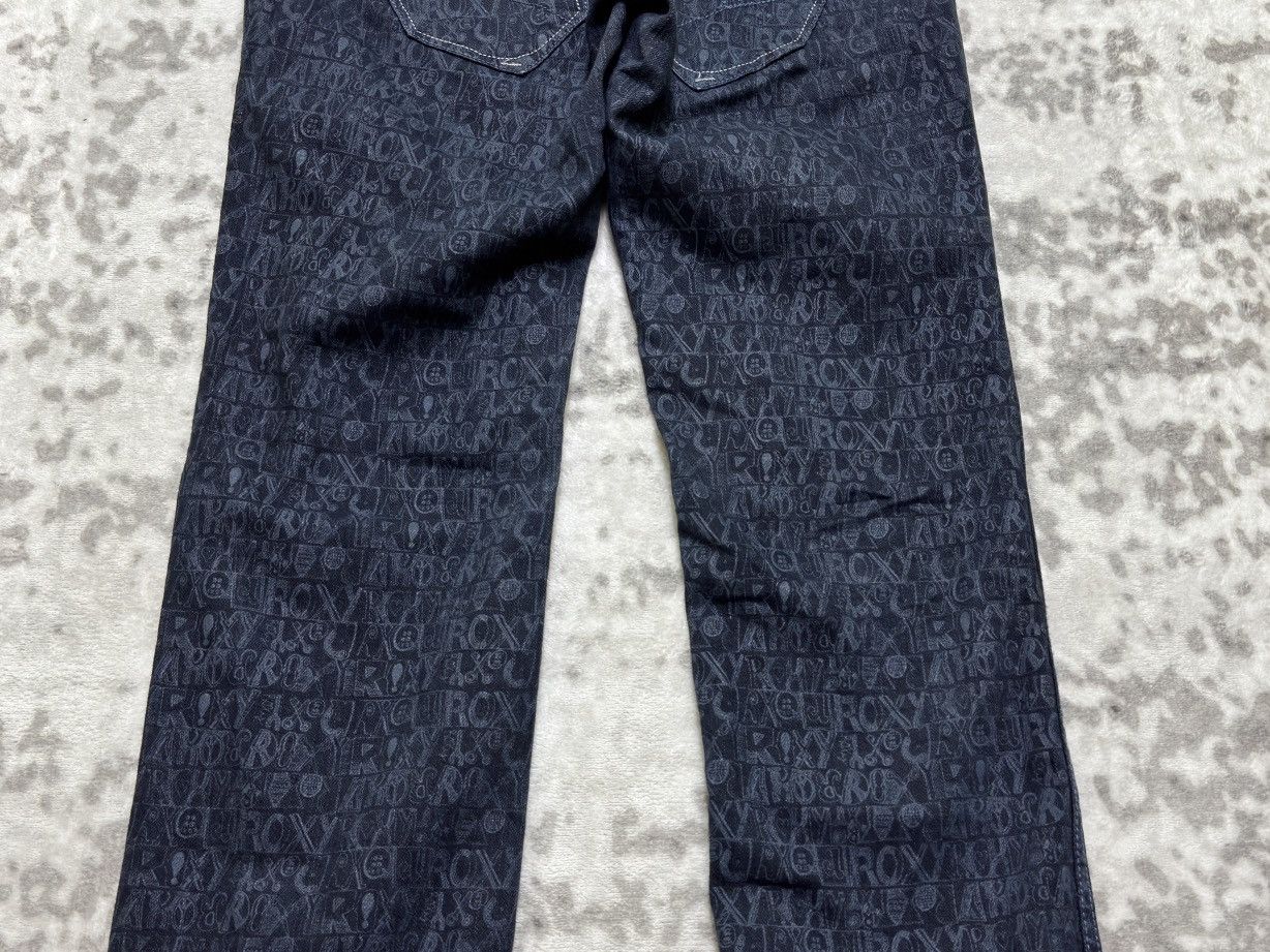 Quicksilver Vintage Roxy Monogram Graphic Bush Pants Low Rise Denim Size 32" / US 10 / IT 46 - 12 Thumbnail