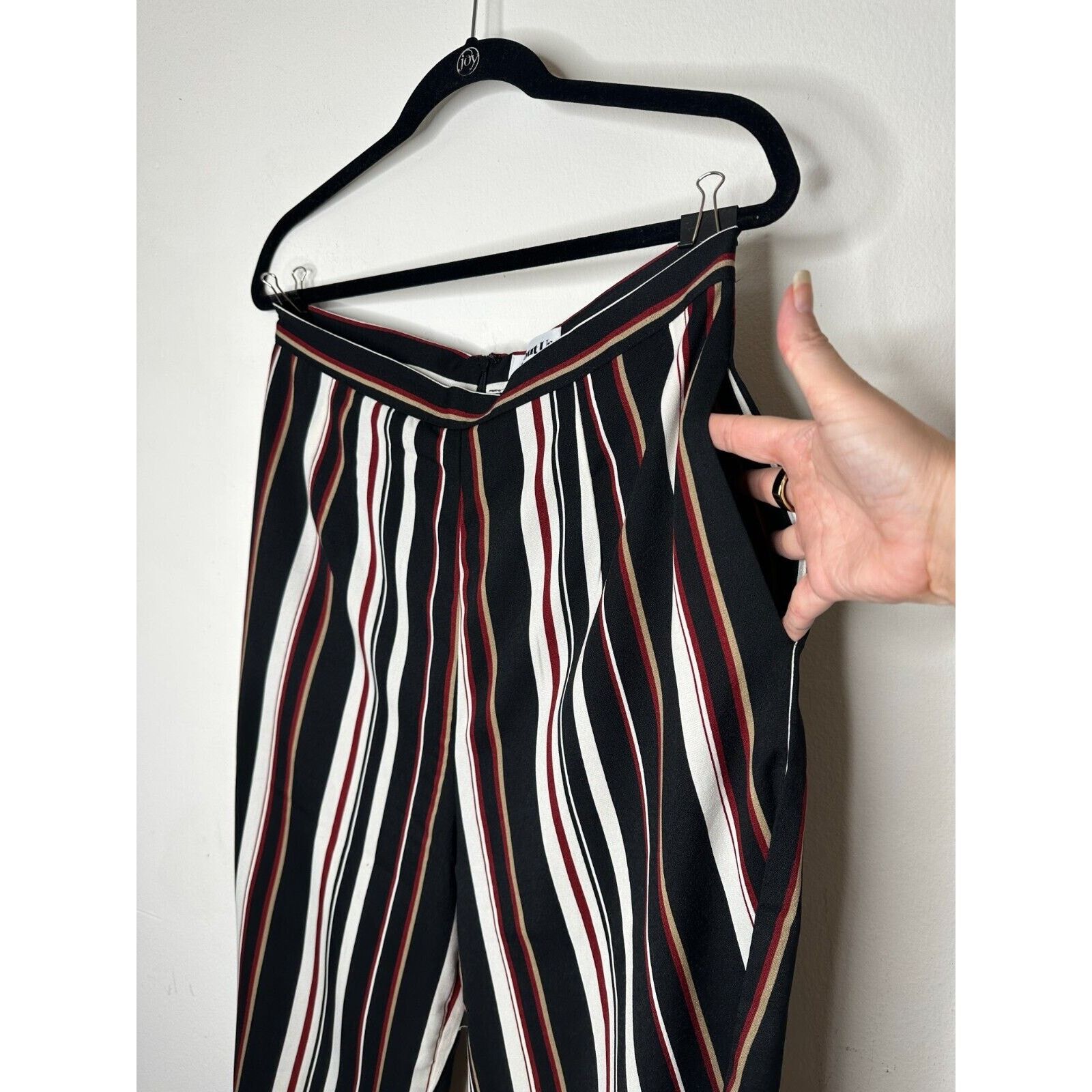 Other About Us Lenny Stripe Pants Flare Trousers Back Zip Pockets Size 36" / US 14 / IT 50 - 3 Thumbnail