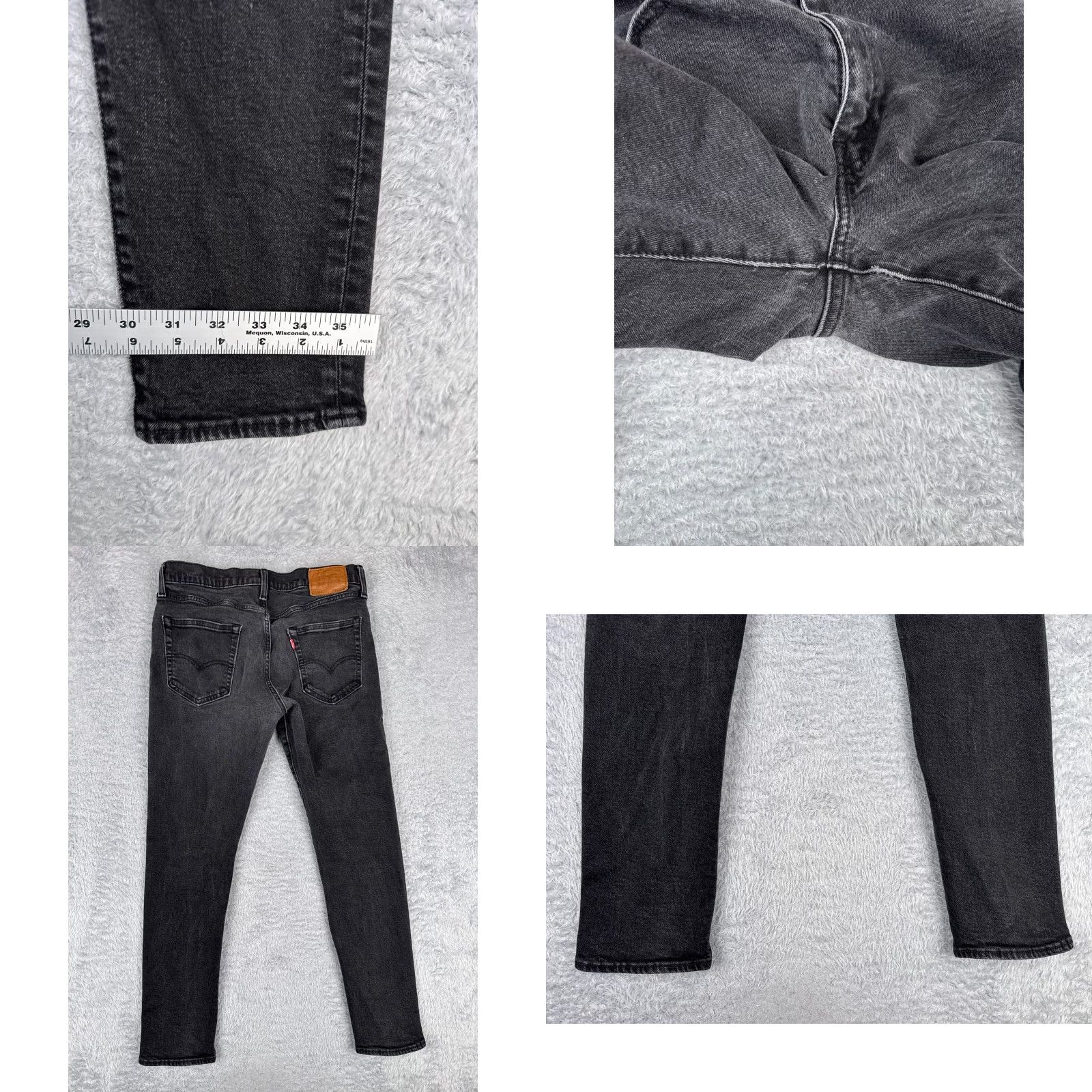 Levi's Levis 512 Jeans Black Denim Distressed Cotton 34x29 5-Pocket Regular Fit Adult Men Jeans Vintage No Size US 34 / EU 50 - 9 Thumbnail