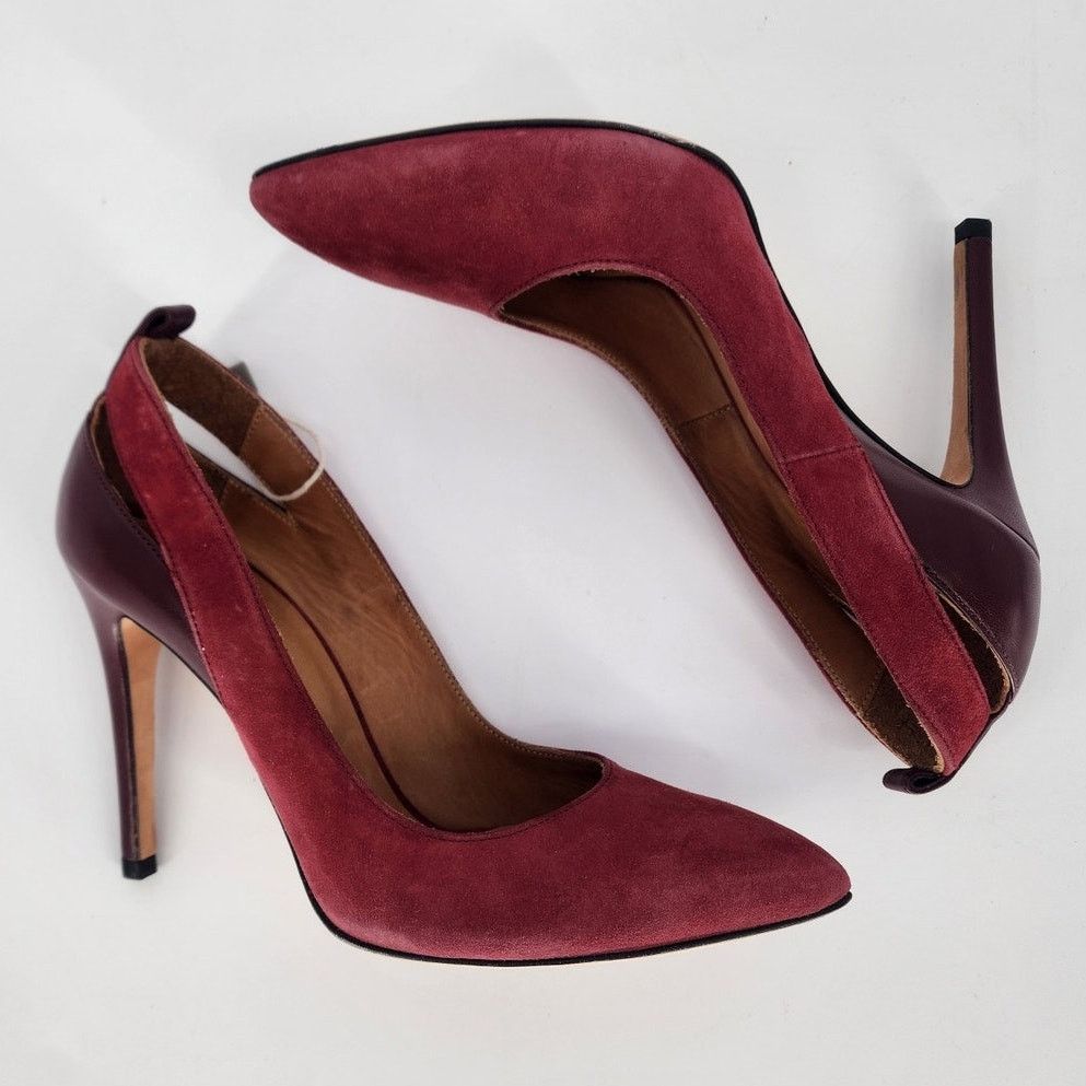Iro IRO Burgundy Suede/Leather Pumps Women's Size 37 (US 6.5) Size US 6.5 / IT 36.5 - 1 Thumbnail