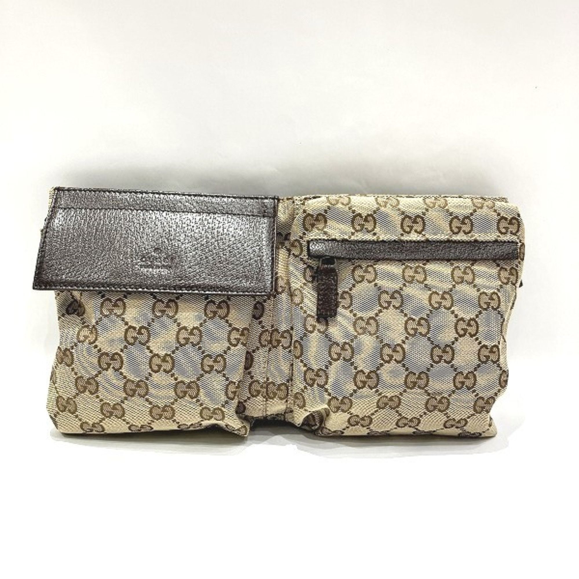image of Gucci GG Canvas 28566 Bag Body Waist Pouch Unisex in Brown, Women's