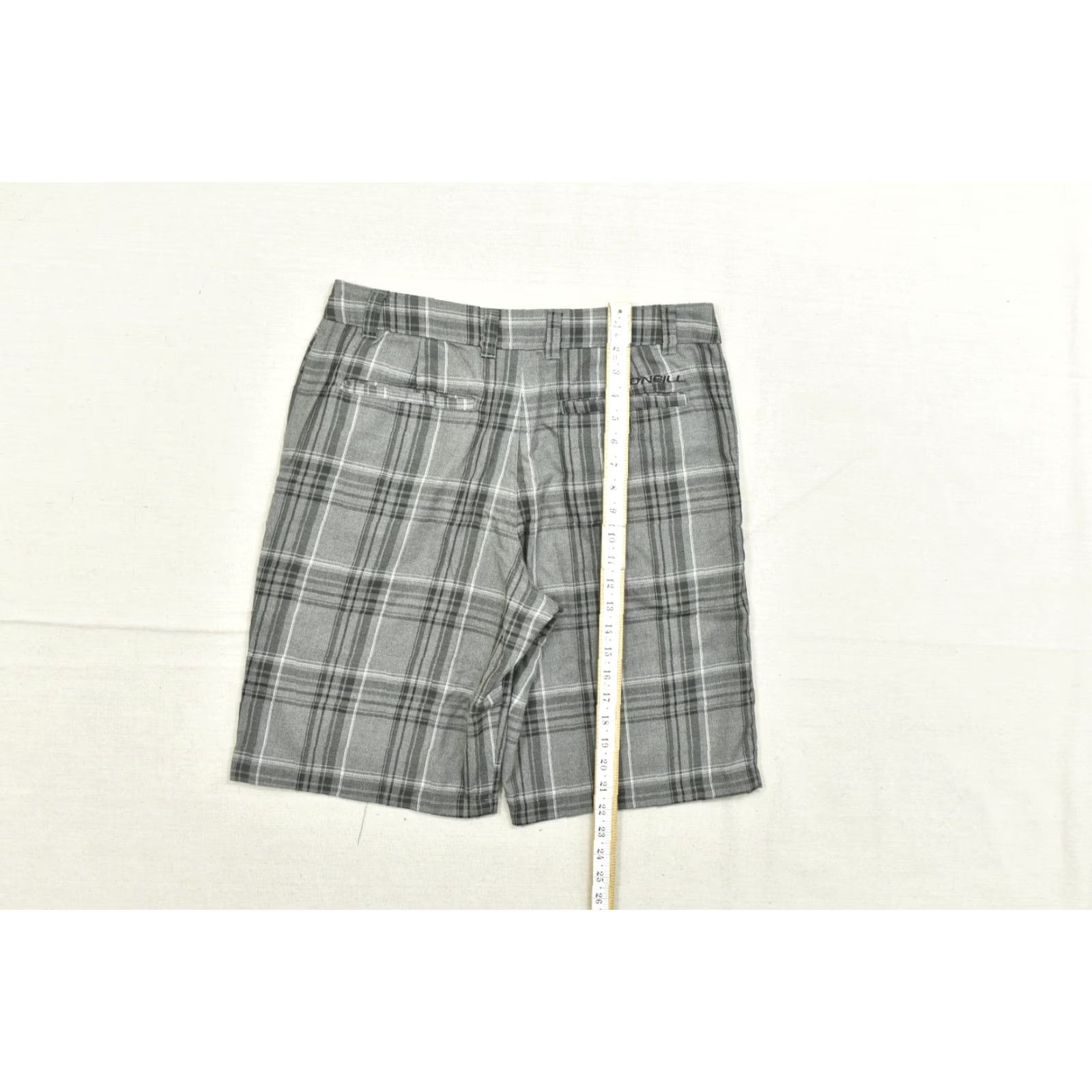 O'Neill O'Neill Men's 32 Gray Plaid Hybrid Shorts Polyester Viscose Blend Zip Flat Front Mid Rise Pockets Casual Chino Regular Summer Spring Size US 32 / EU 48 - 4 Thumbnail