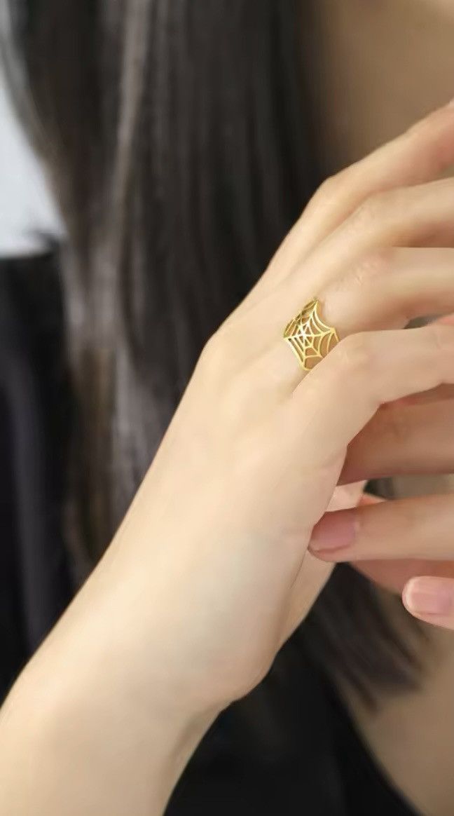 Jewelry × Vintage Skyrim Punk Spider Web Ring Size ONE SIZE - 2 Thumbnail