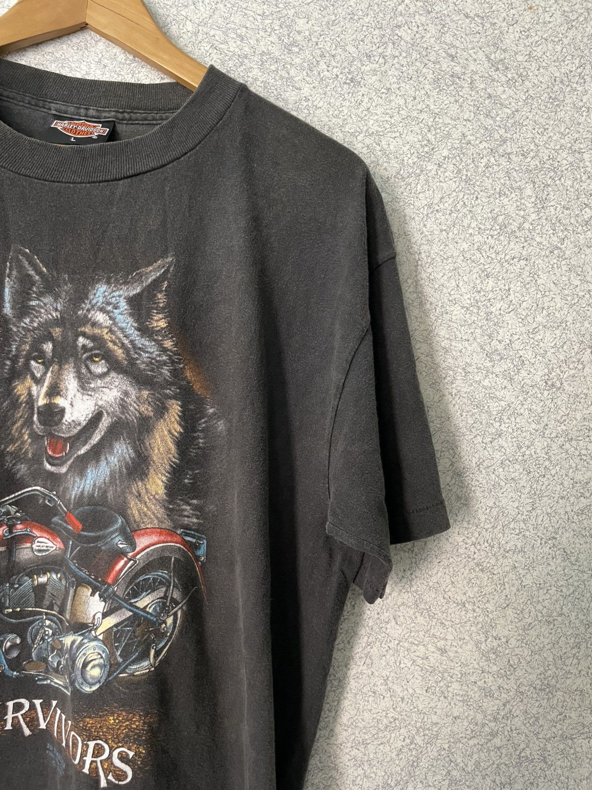 Harley Davidson × Neighborhood VTG Harley-Davidson 1991 3D Emblem Survivors Wolf T-ShirtUSA Size US L / EU 52-54 / 3 - 6 Thumbnail