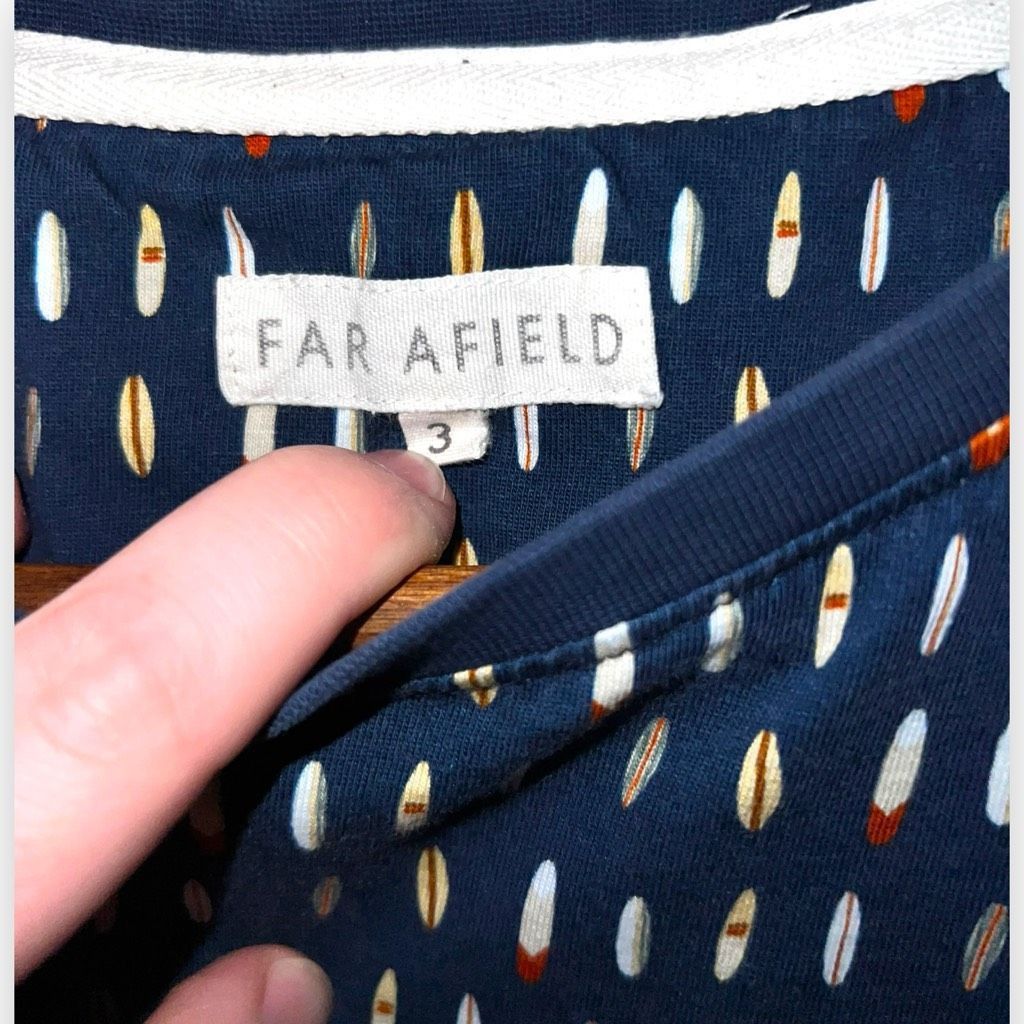Far Afield Far Afield Navy Surfboard Print S/S T Shirt Size 3 L Size US L / EU 52-54 / 3 - 2 Thumbnail