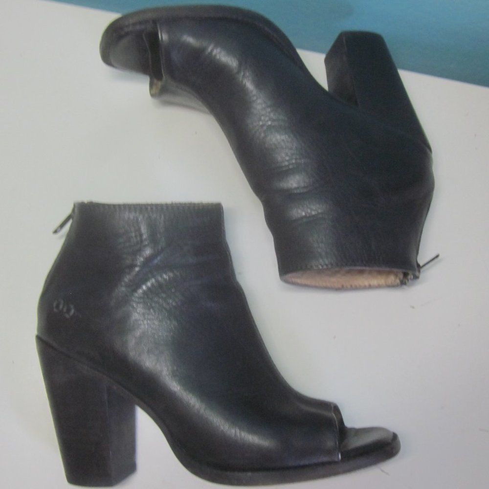 Bed Stu Bed Stu Bench Made Womens Size 8 Peep Toe Black Leather Boots 38.5 EU 3.5" Heel Size US 8 / IT 38 - 13 Thumbnail