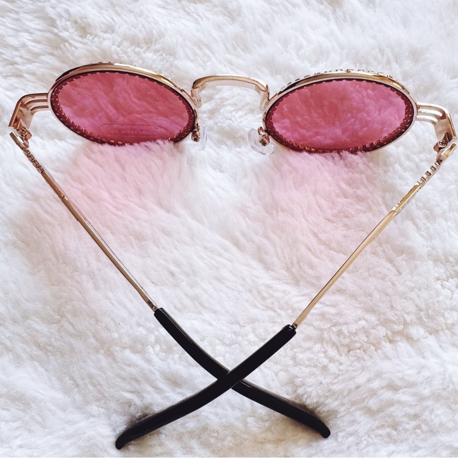 Other Kate Clear Pink Round Sunglasses Size ONE SIZE - 11 Thumbnail
