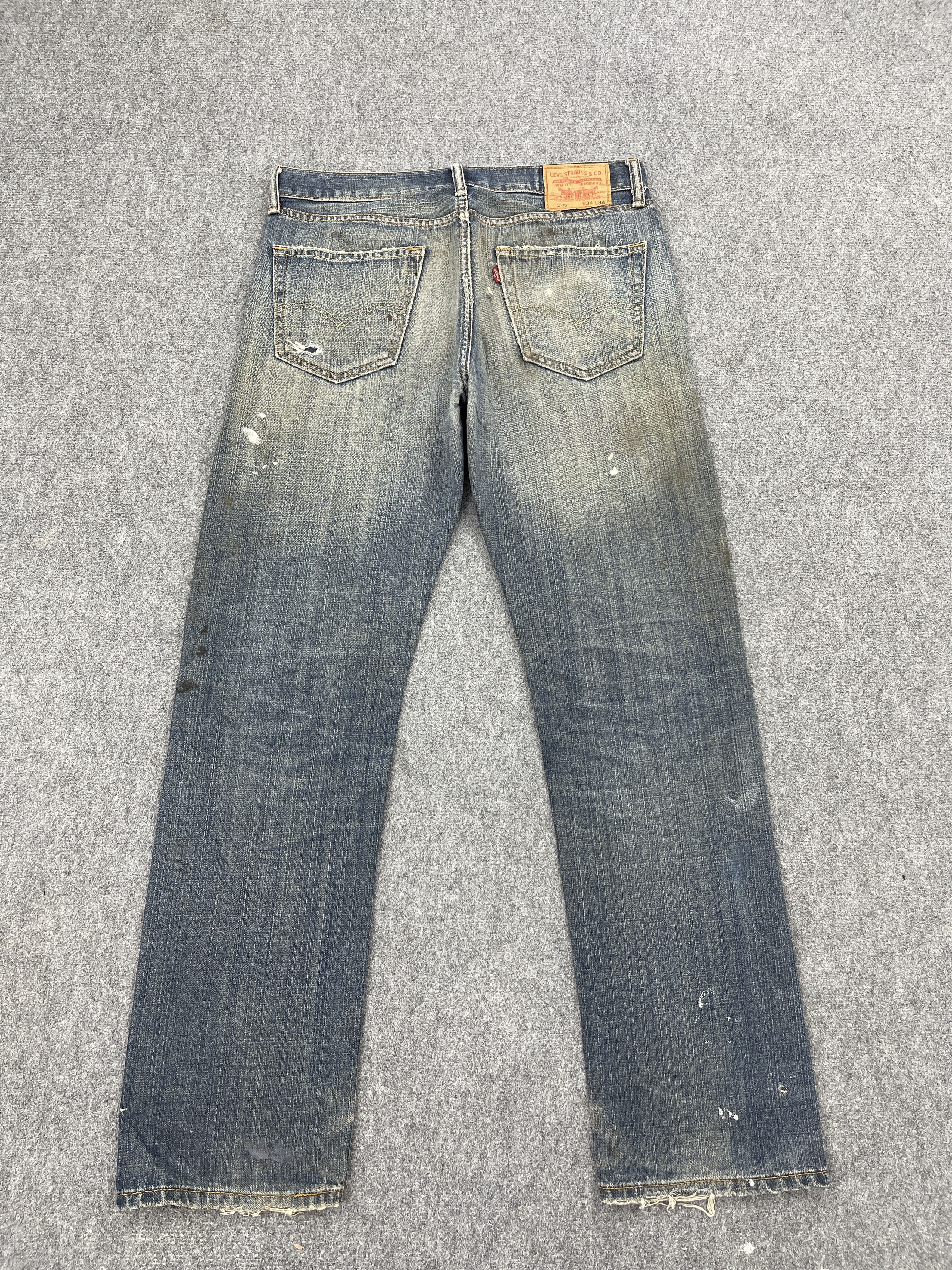 Levi's × Vintage Distressed Faded Blue Vintage Levis 505 Jeans DP2563 Size US 33 - 3 Thumbnail