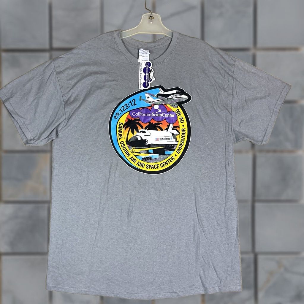 Gildan California Science Center T Shirt Mens XL Gray Endeavor Space Shuttle Graphic Size US XL / EU 56 / 4 - 1 Thumbnail