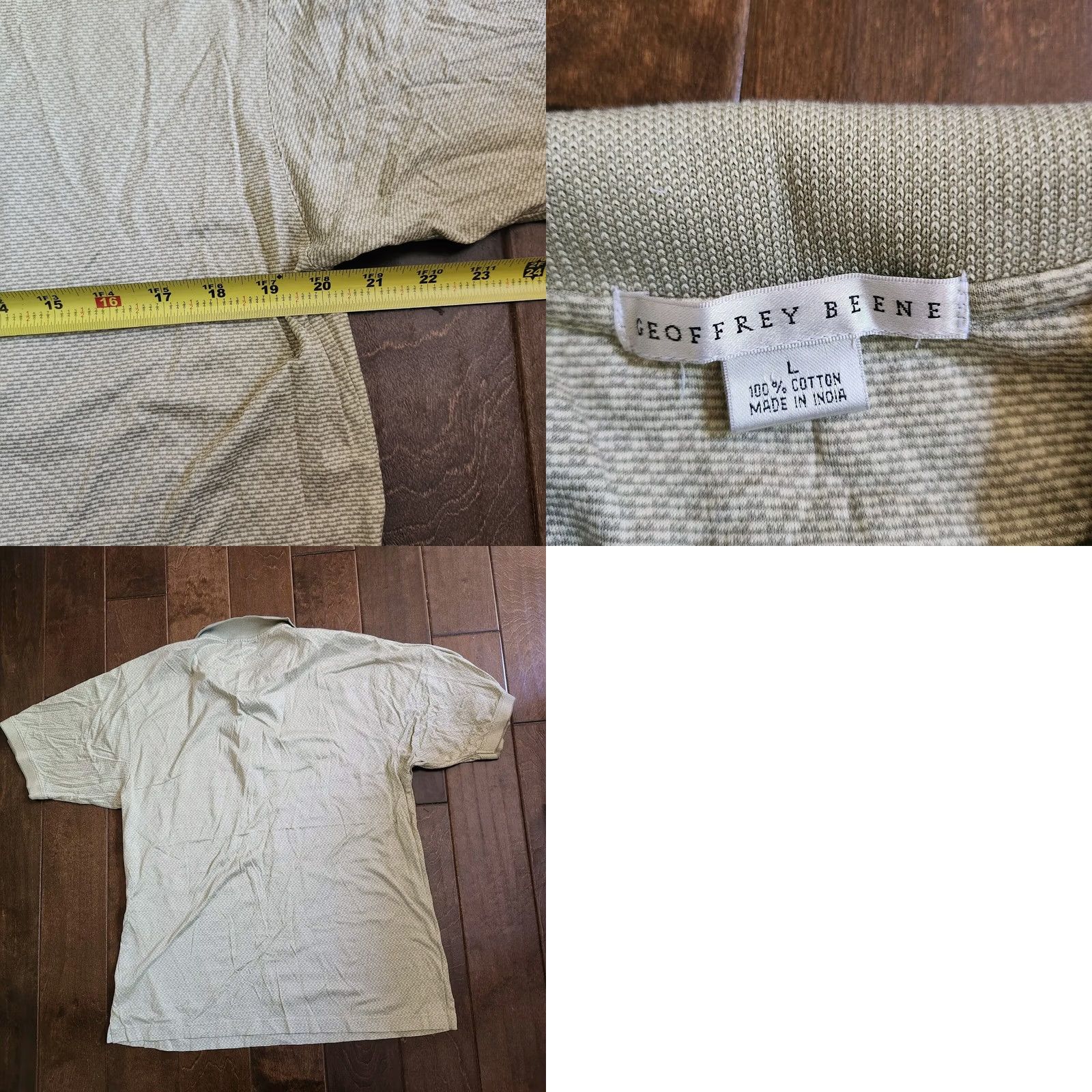 Geoffrey Beene Geoffrey Beene Polo Shirt Short Sleeve - Men - L - Gray - 100% Cotton - Solid - Button Collar - Casual, Travel, Business - Regular Fit Size US L / EU 52-54 / 3 - 8 Thumbnail