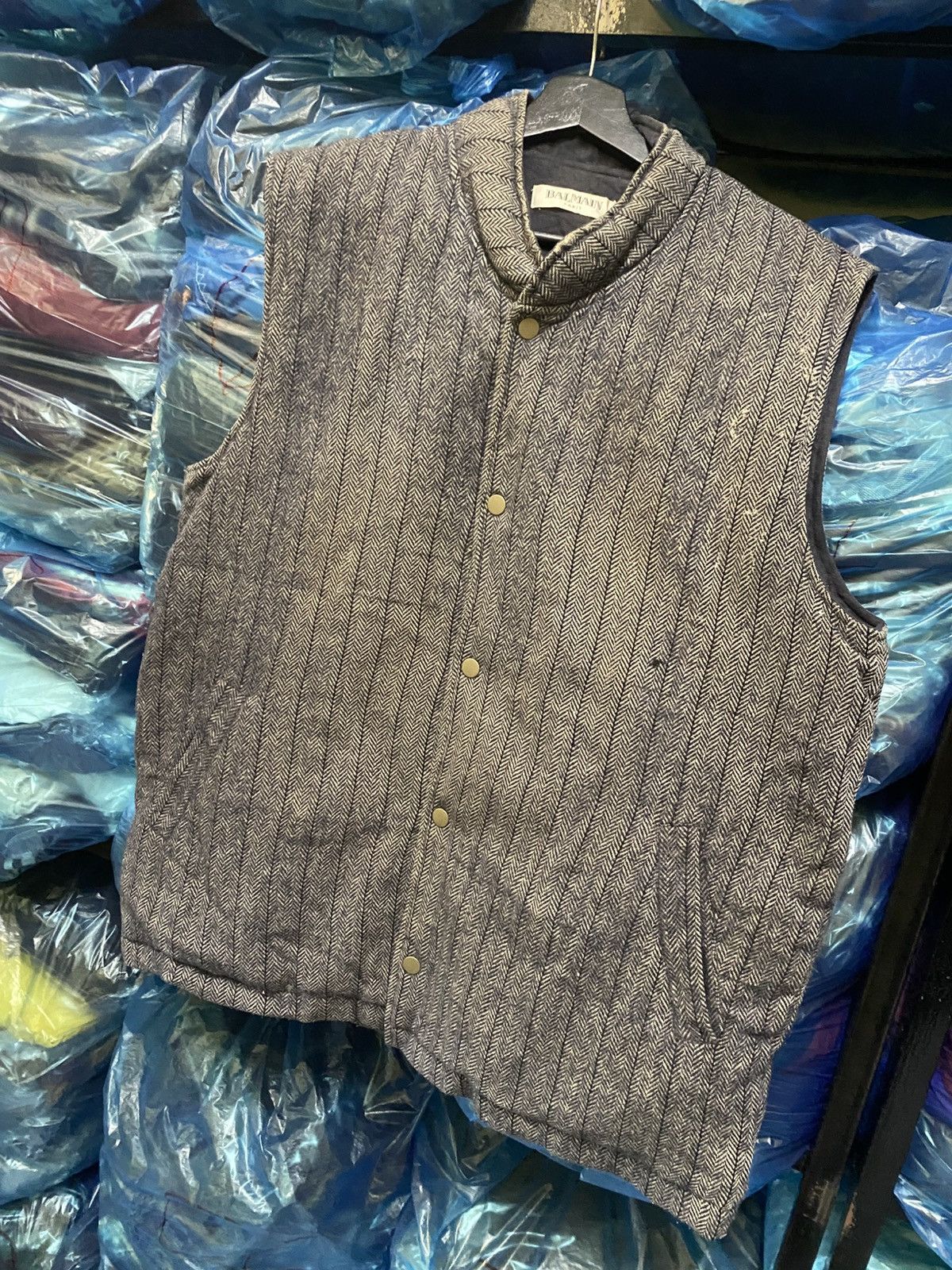 Balmain VINTAGE BALMAIN GINGHAM VEST JACKET Size US L / EU 52-54 / 3 - 2 Thumbnail
