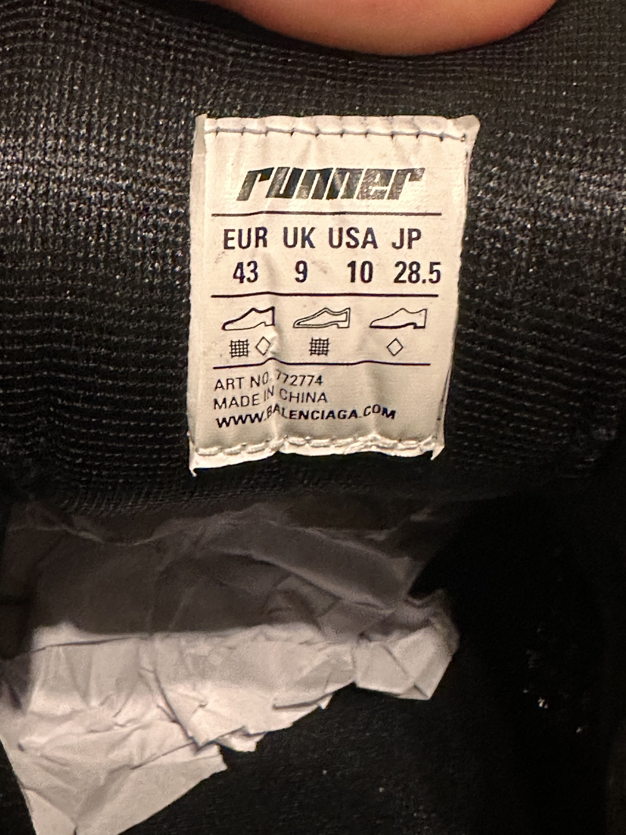 Balenciaga Balenciaga Runner Sneaker – Black / Silver (Size 43) Size US 10 / EU 43 - 10 Thumbnail