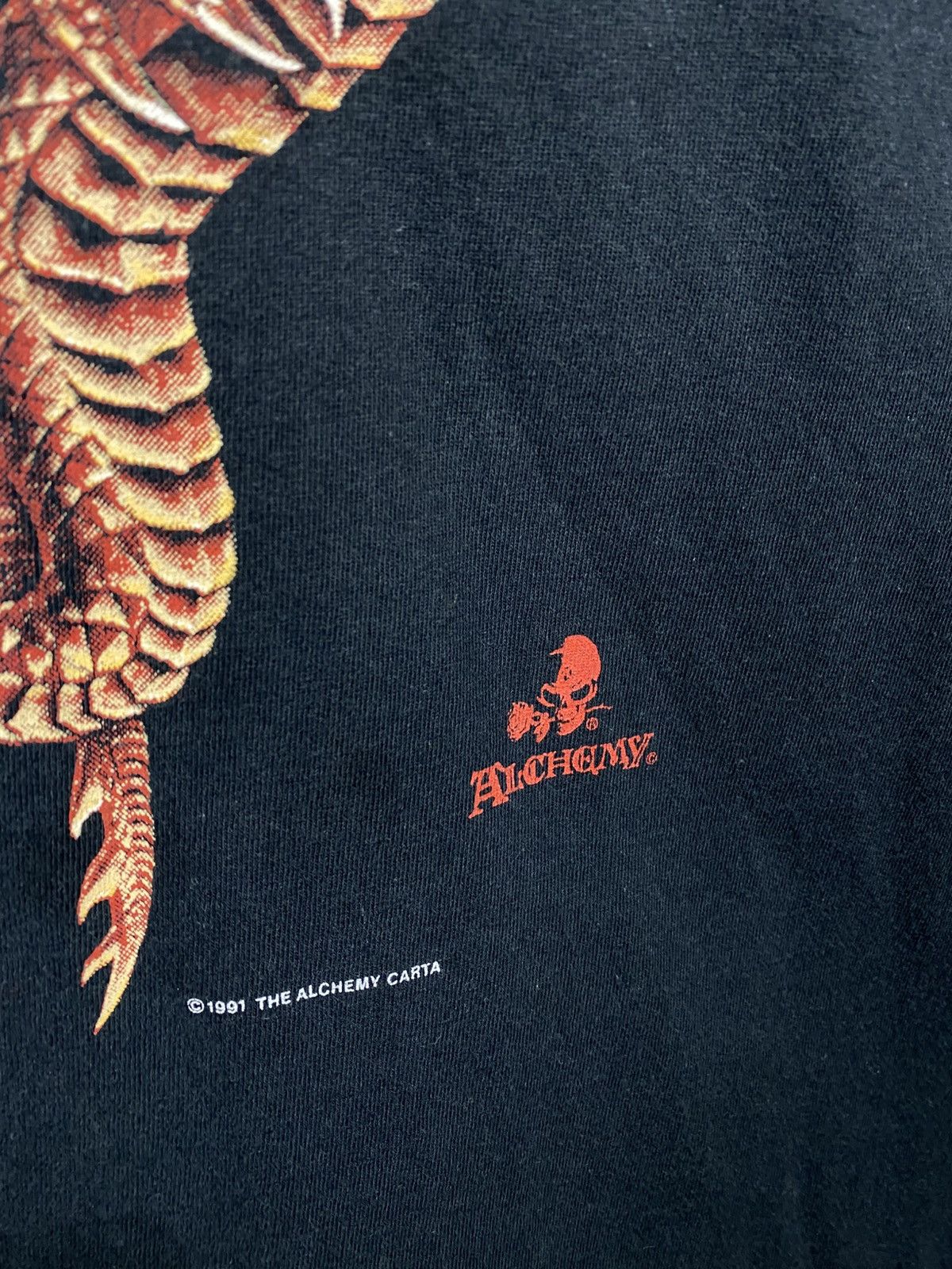 Vintage 🐉Vintage 90s T-Shirt Alchemy Carta Japanese Dragon VTG Tee🐉 Size US L / EU 52-54 / 3 - 7 Thumbnail