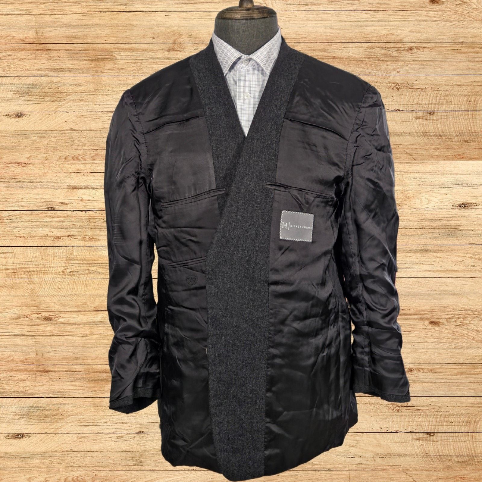 Hickey Freeman Hickey Freeman Canterbury Men 43R Cashmere Wool Flannel Gray Size 44R - 5 Thumbnail