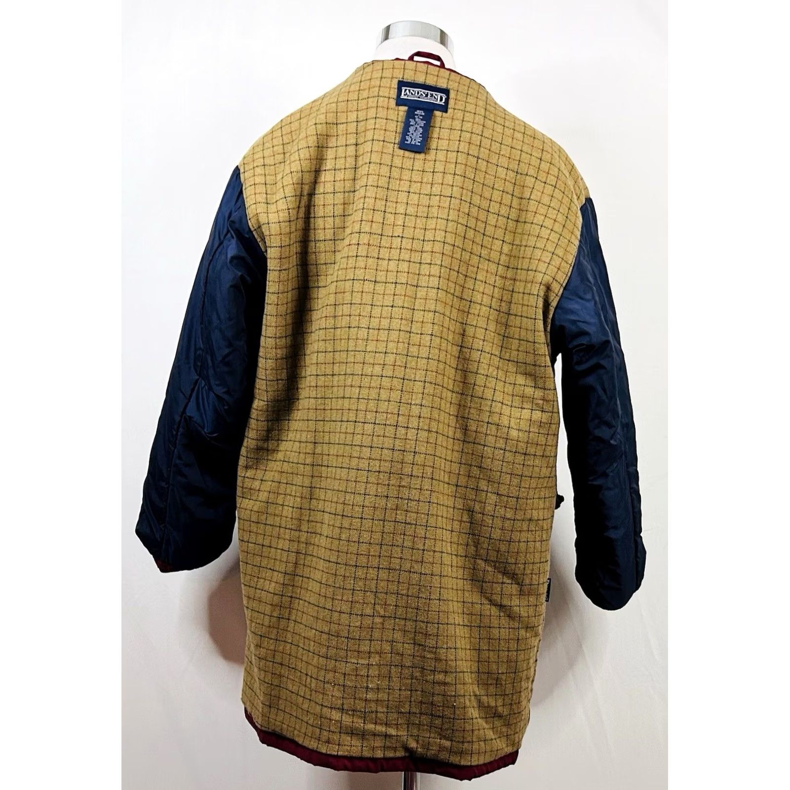 Lands' End Lands' End Jacket Red Flannel Lined Barn Coat Cotton Blend Full Zip Snap M Mens L Size US L / EU 52-54 / 3 - 7 Thumbnail
