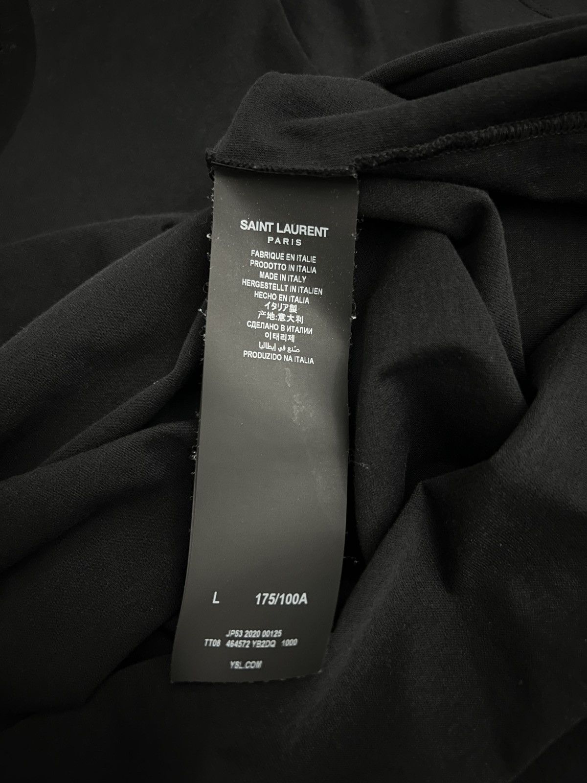 Saint Laurent Paris Saint Laurent black logo-print t-shirt L Size L / US 10 / IT 46 - 7 Thumbnail