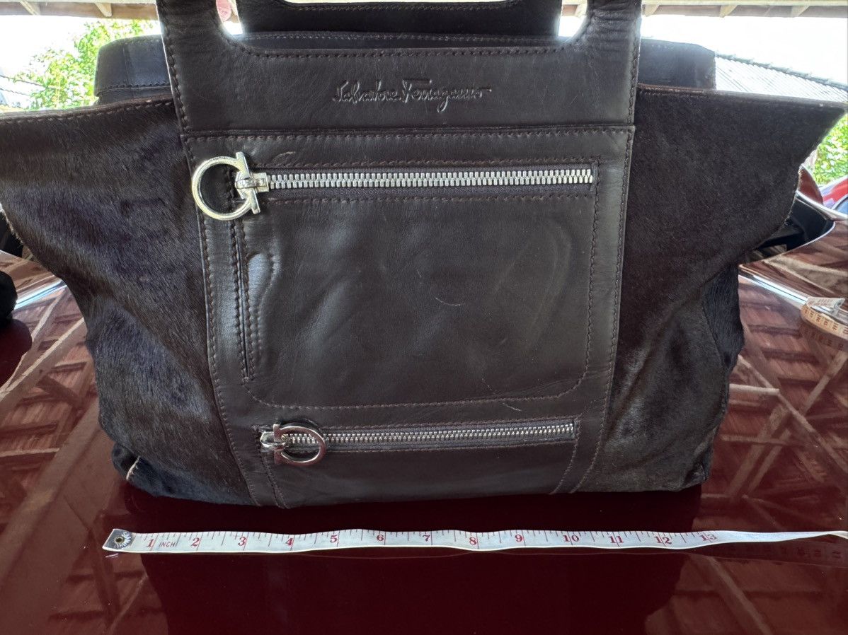 Salvatore Ferragamo Salvatore Ferragamo Horse Leather Gancini Tote Bag Italy Size ONE SIZE - 11 Thumbnail