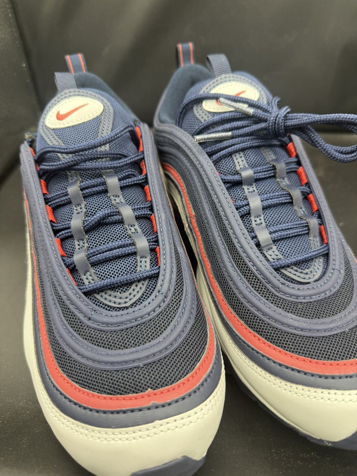 Nike NIKE AIR MAX 97 MIDNIGHT NAVY/TRACK RED Size US 10 / EU 43 - 1 Thumbnail