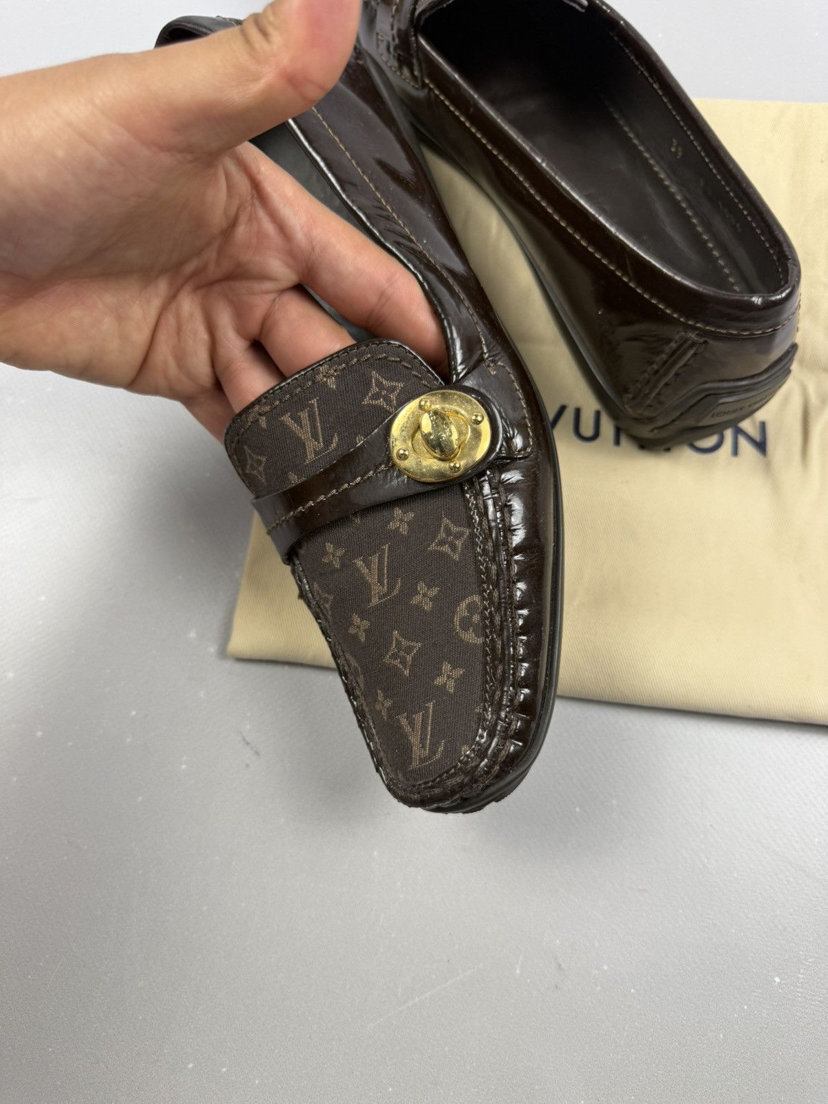 Louis Vuitton Louis Vuitton Monogram Loafers Brown Women EU 39 Luxury Size US 6 / IT 36 - 10 Thumbnail