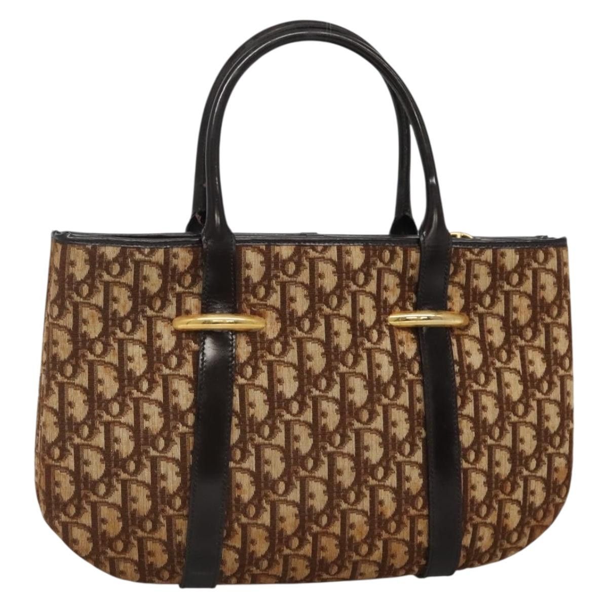 Dior DIOR Trotter Canvas Hand Bag Brown Gold Size ONE SIZE - 1 Thumbnail
