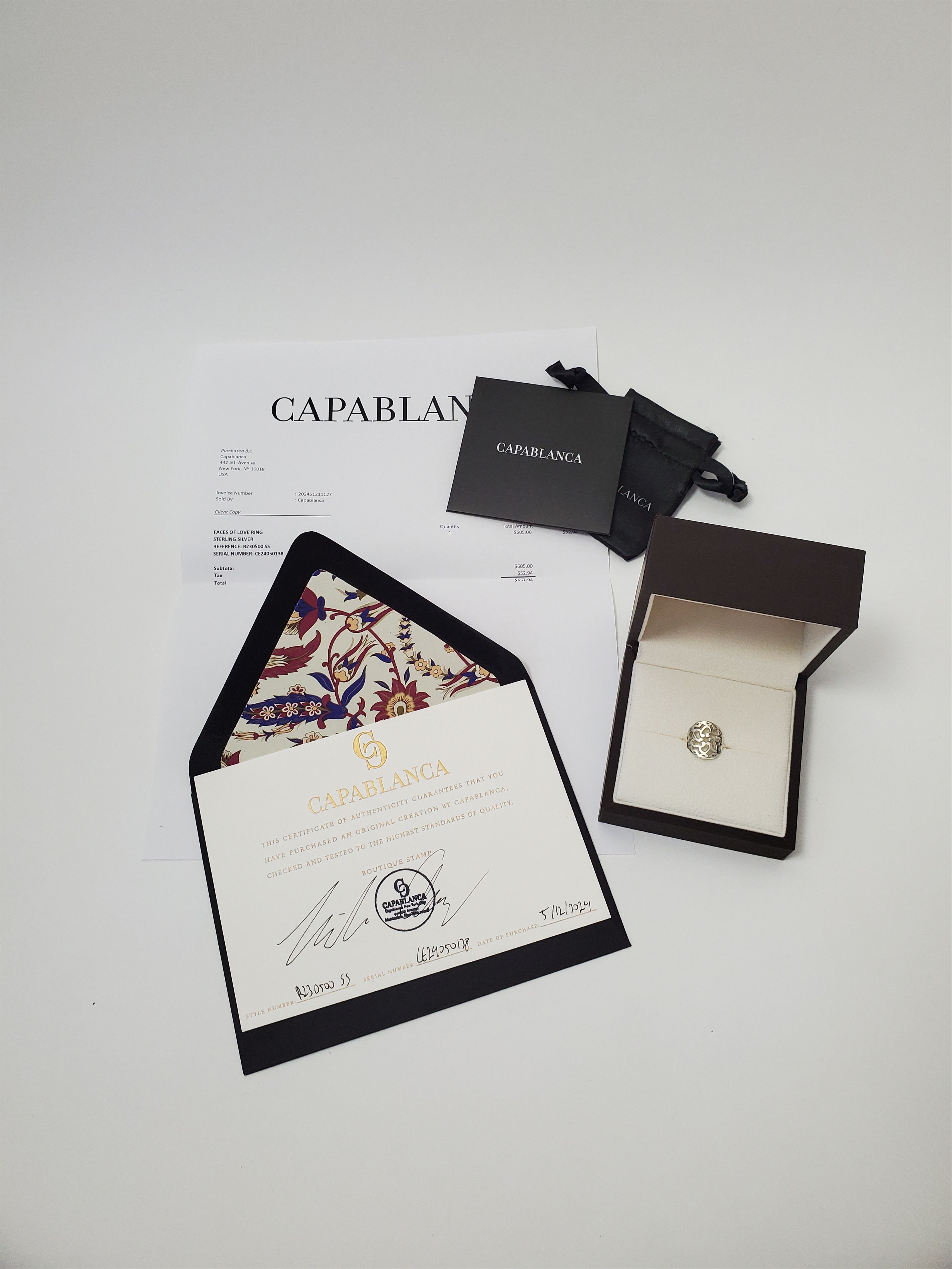 Designer Capablanca Sterling Silver Geometric Ring New in Box Size 6 Size ONE SIZE - 7 Thumbnail