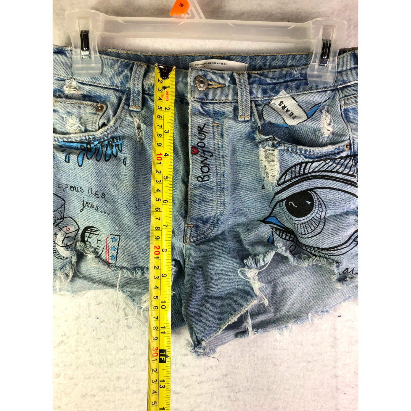 Zara Trafaluc Zara Button Fly Mid Rise Juniors Size 2 27" Waist Blue Jean Shorts Size 27" / US 4 / IT 40 - 3 Thumbnail