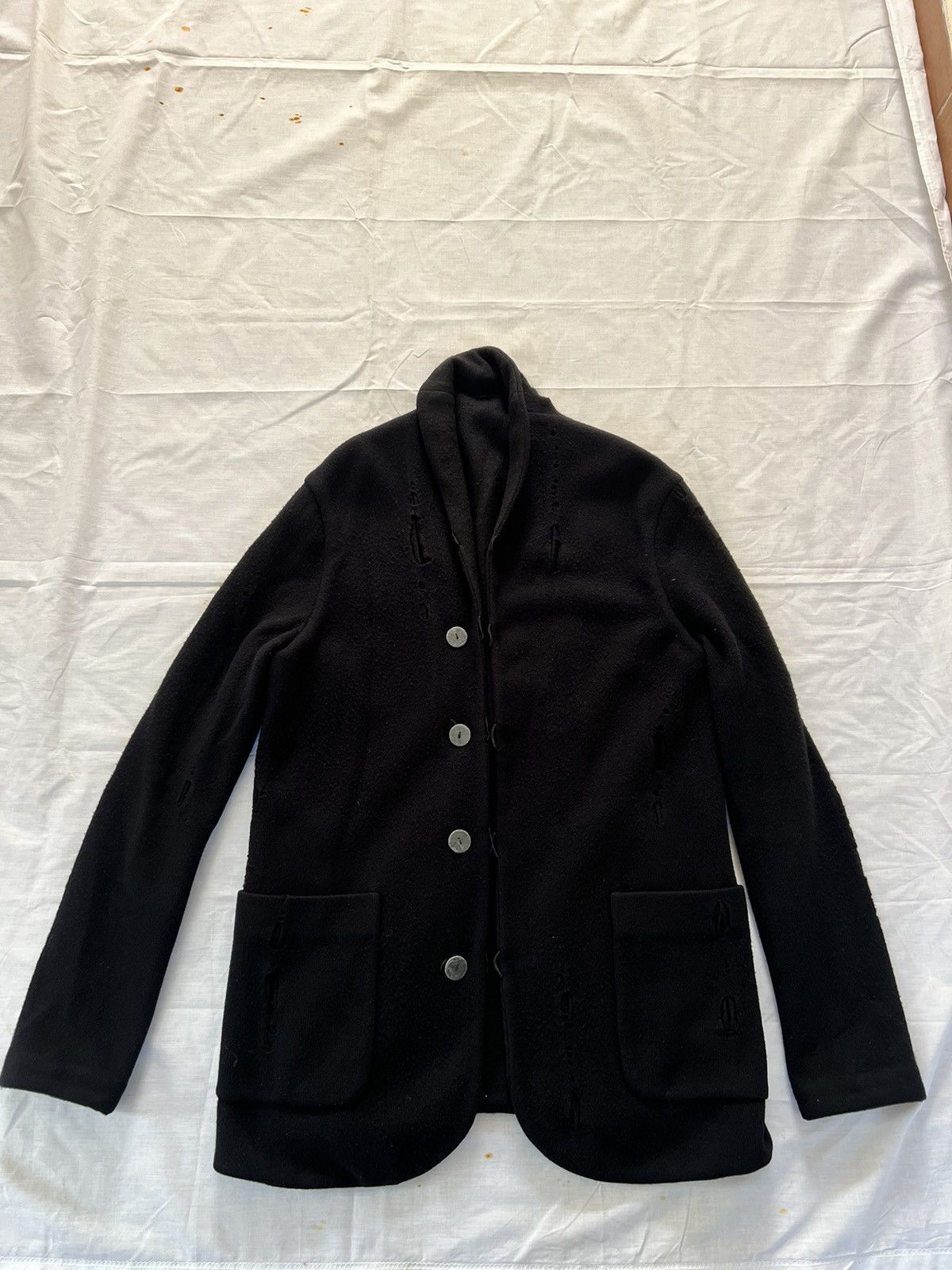 image of Label Under Construction Cashmere/silk Reversible Jacket in Black, Men's (Size Medium)