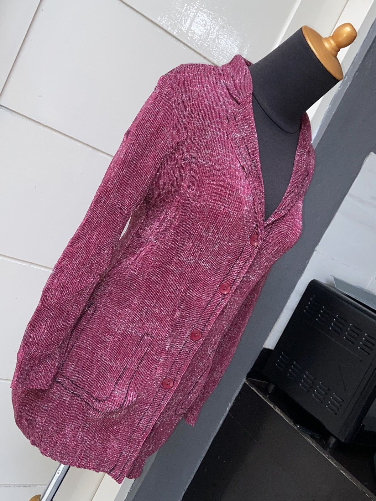 Designer × Japanese Brand COLLINEJARDIN Pink Pleats Blazers Size XS / US 0-2 / IT 36-38 - 8 Thumbnail