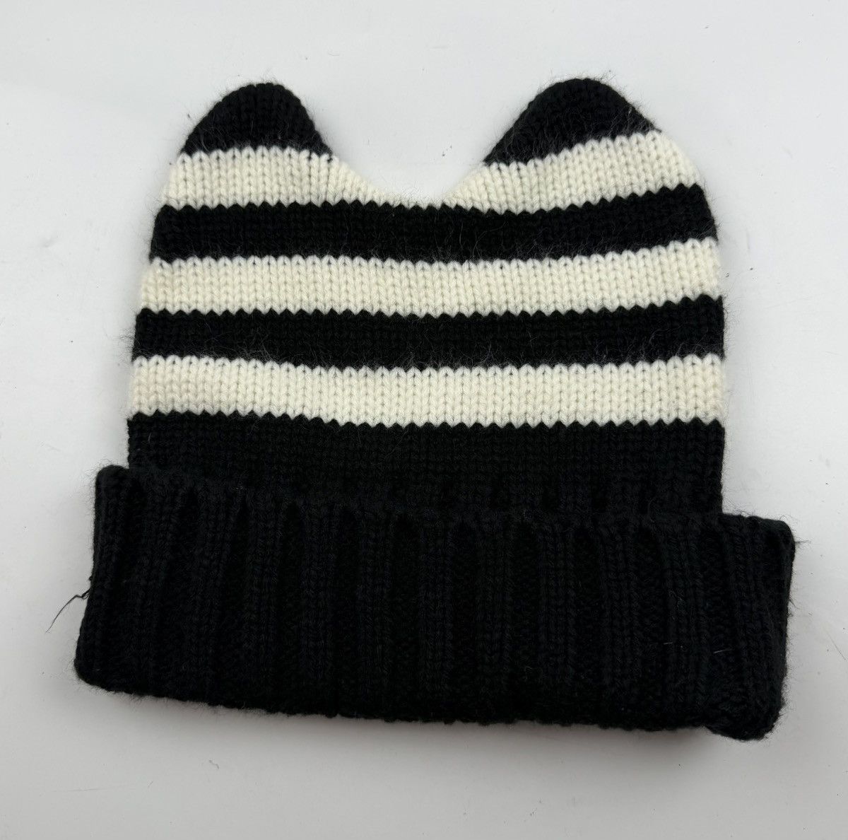 Japanese Brand stripe beanie with horn tc52 Size ONE SIZE - 3 Thumbnail