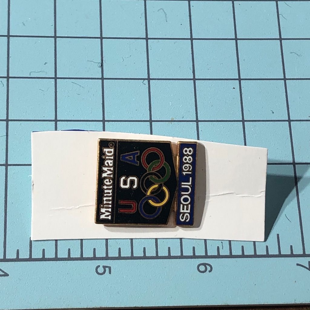 Vintage Minute Maid Sponsor Team USA Olympic Rings 1988 Seoul Pin Size ONE SIZE - 3 Thumbnail