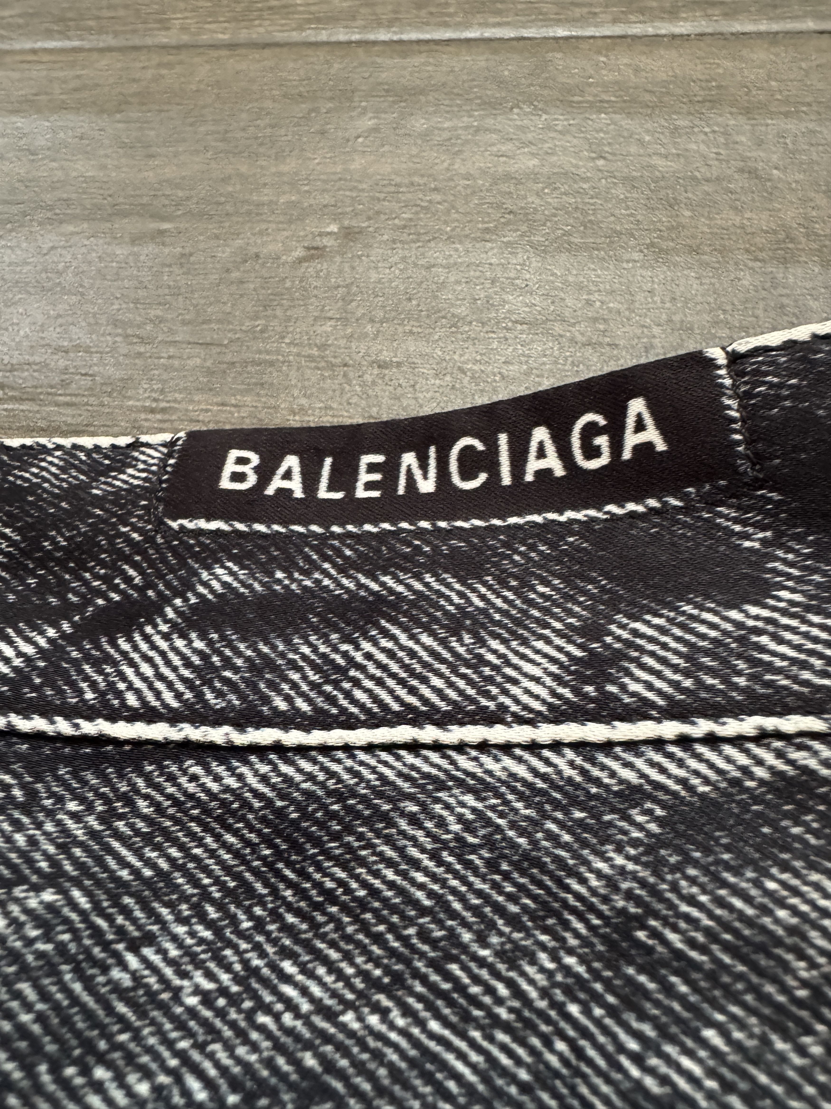 Balenciaga Trompe L'Oeil Denim Jeans Printed Viscose Pant Size US 32 / EU 48 - 13 Thumbnail