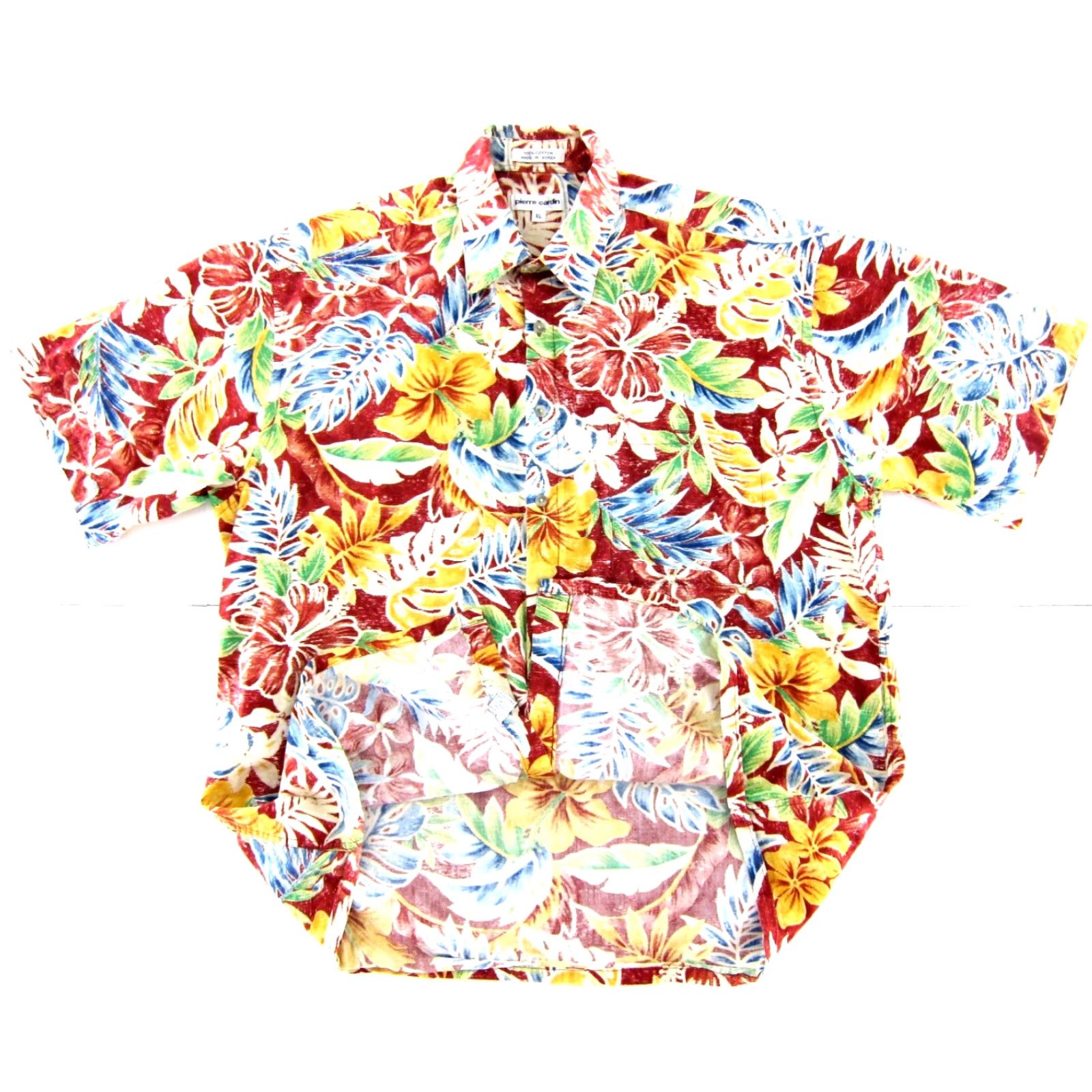 Pierre Cardin VTG Pierre Cardin Cotton Red Floral Button Up Short Sleeve Hawaiian Shirt Men XL Size US XL / EU 56 / 4 - 5 Thumbnail