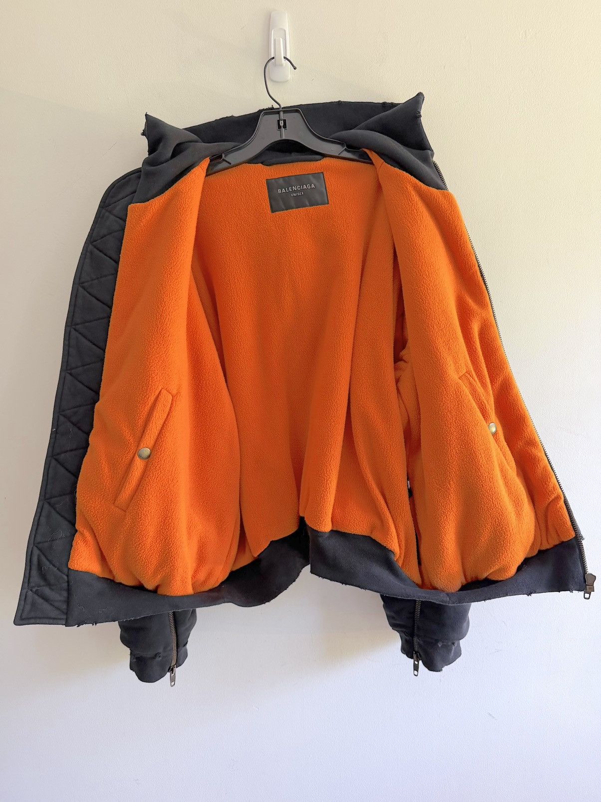 Balenciaga Winter 22 Bomber Zip Up Hoodie Jacket (M) Size US M / EU 48-50 / 2 - 10 Thumbnail