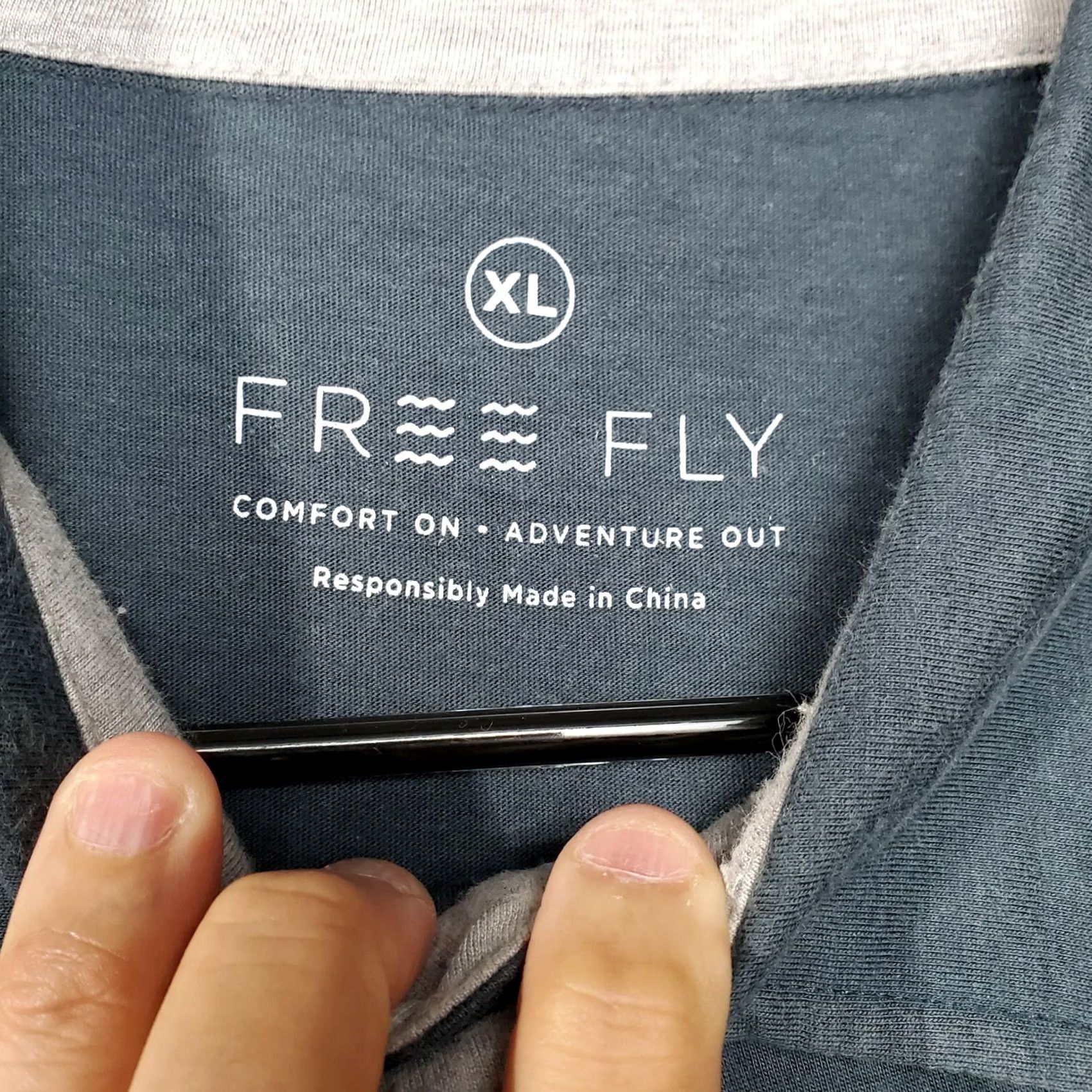 Vintage Free Fly Polo Shirt Mens Size XL Blue Gray Cotton Bamboo Blend Stretch Casual Size US XL / EU 56 / 4 - 6 Thumbnail