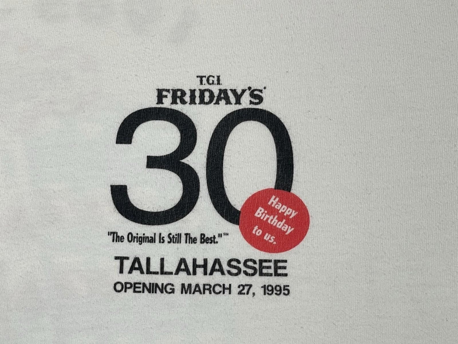 Hanes 1995 TGI Fridays 30th Anniversary Tallahassee Hanes TShirt L Size US L / EU 52-54 / 3 - 5 Thumbnail