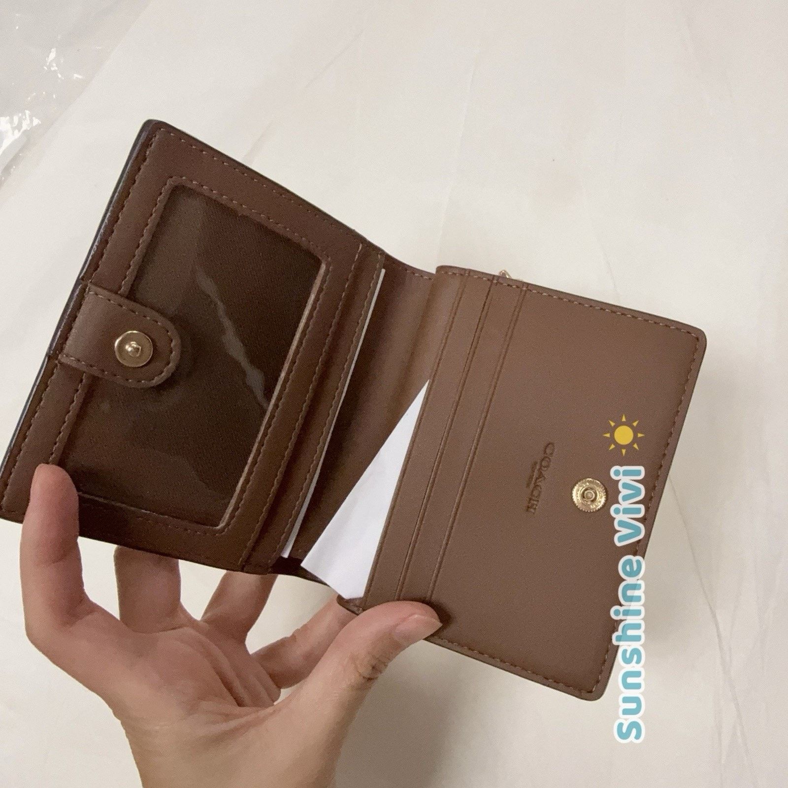 Coach NWT Coach Snap Wallet CBO72 Sand Brown Shell w/C Charm Size ONE SIZE - 3 Thumbnail
