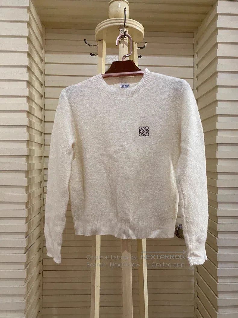 Loewe Loewe Lady's wool knitted sweater, 100% wool, ivory color, Size S / US 4 / IT 40 - 1 Thumbnail