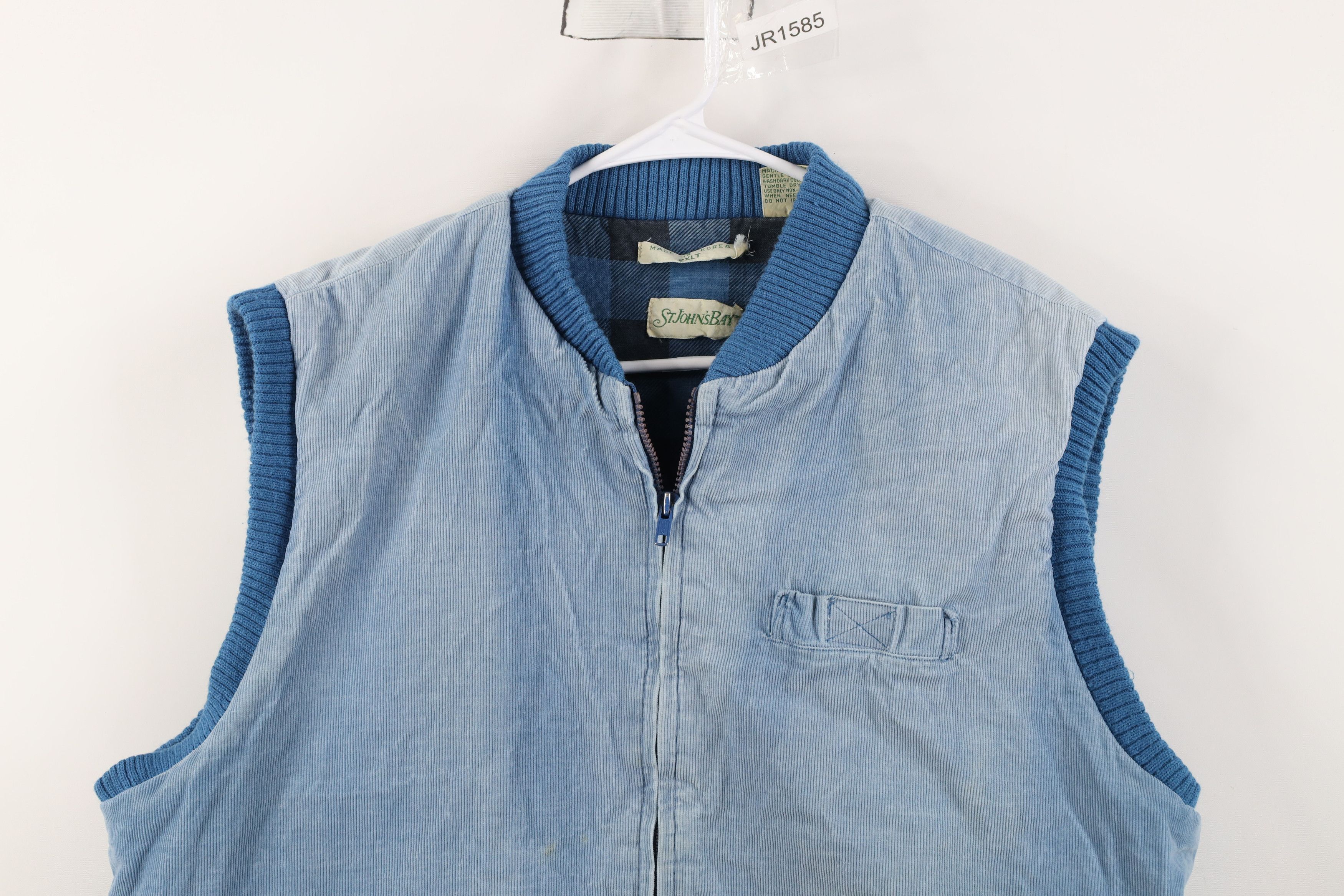 Vintage Vintage 90s Streetwear Quilted Corduroy Vest Jacket Blue Size US XXL / EU 58 / 5 - 2 Thumbnail