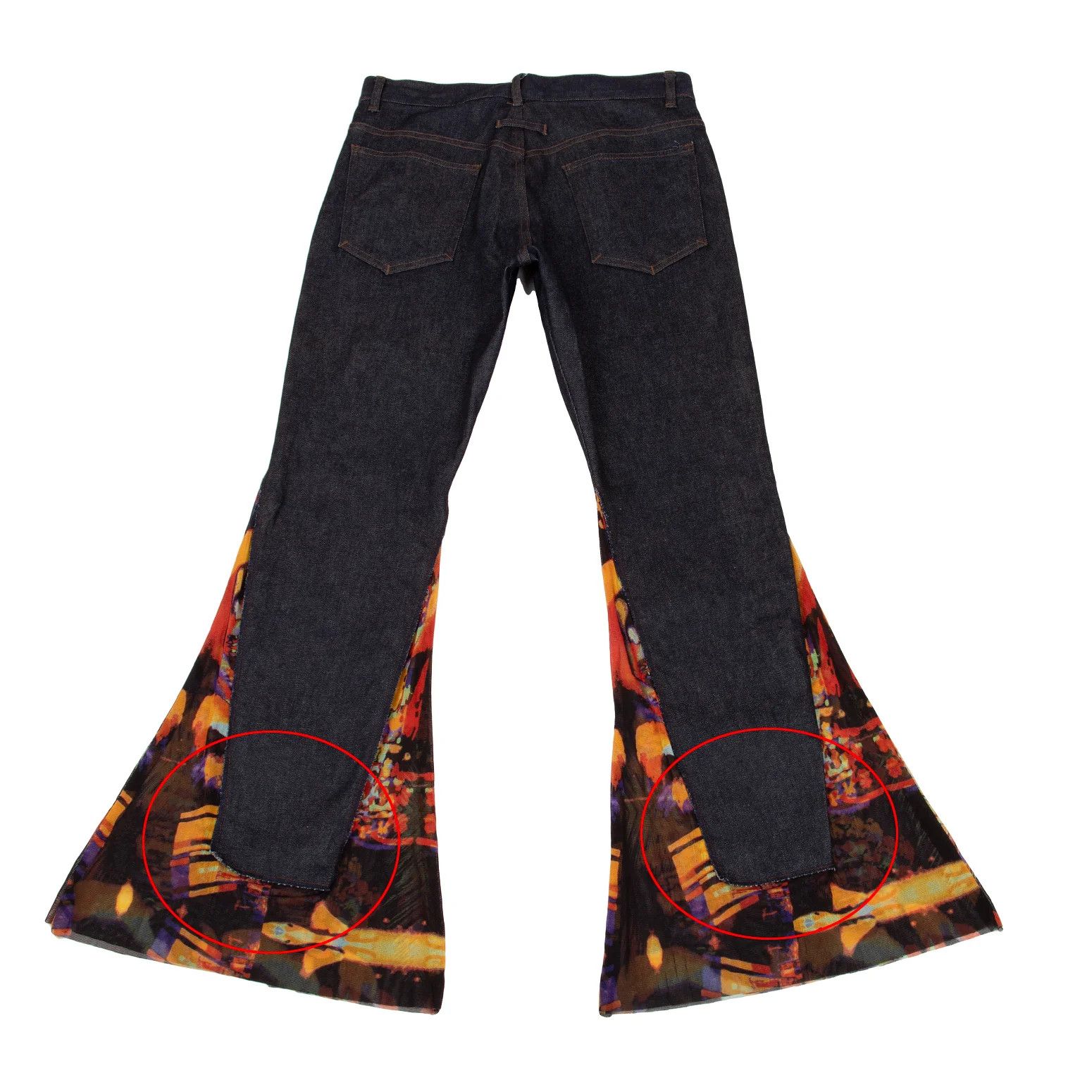 Jean Paul Gaultier Psychedelic Pattern Power Net Flare Denim Pants Blue 46 Size US 30 / EU 46 - 10 Thumbnail